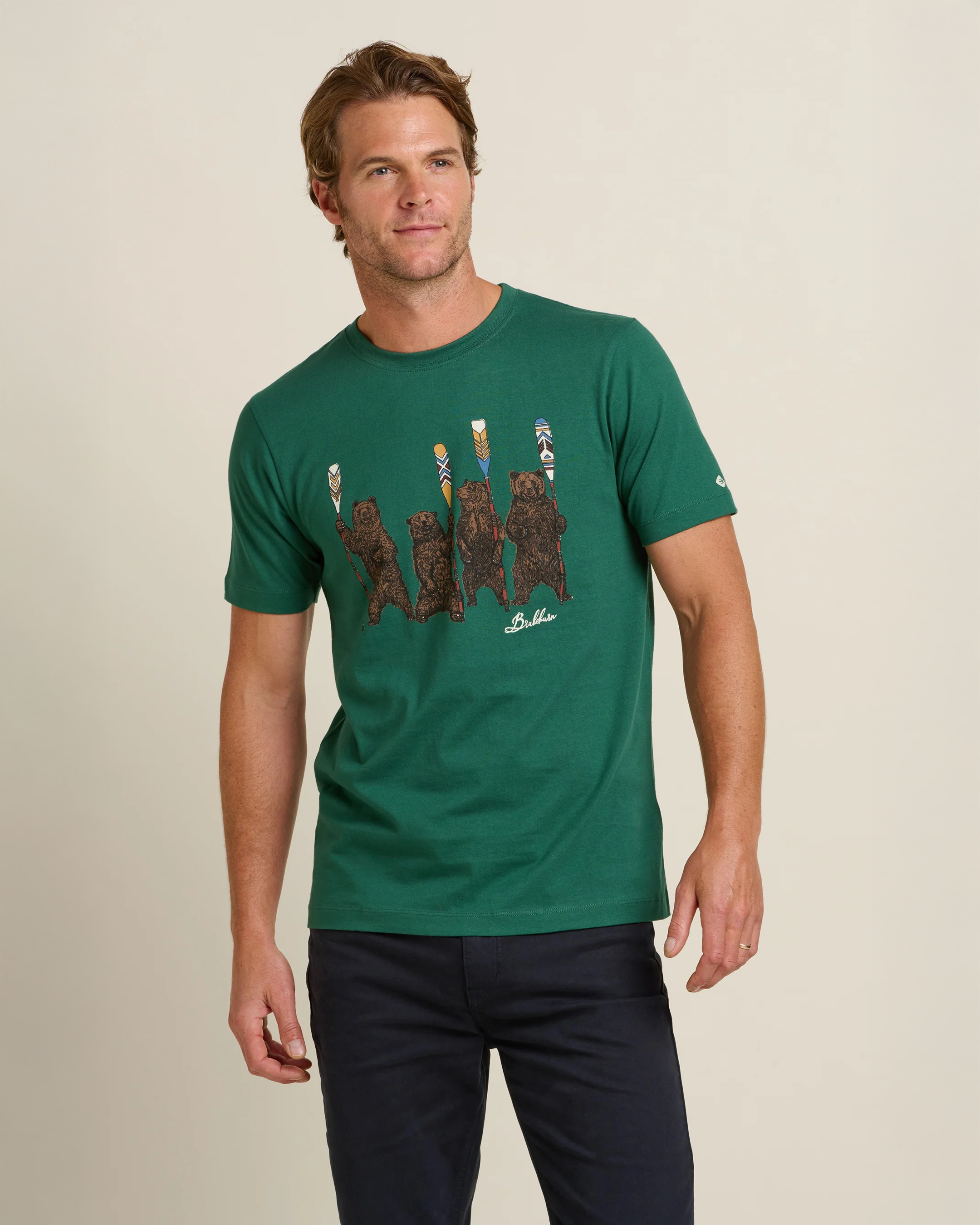 Brakeburn Rowing Bears Tee | Green