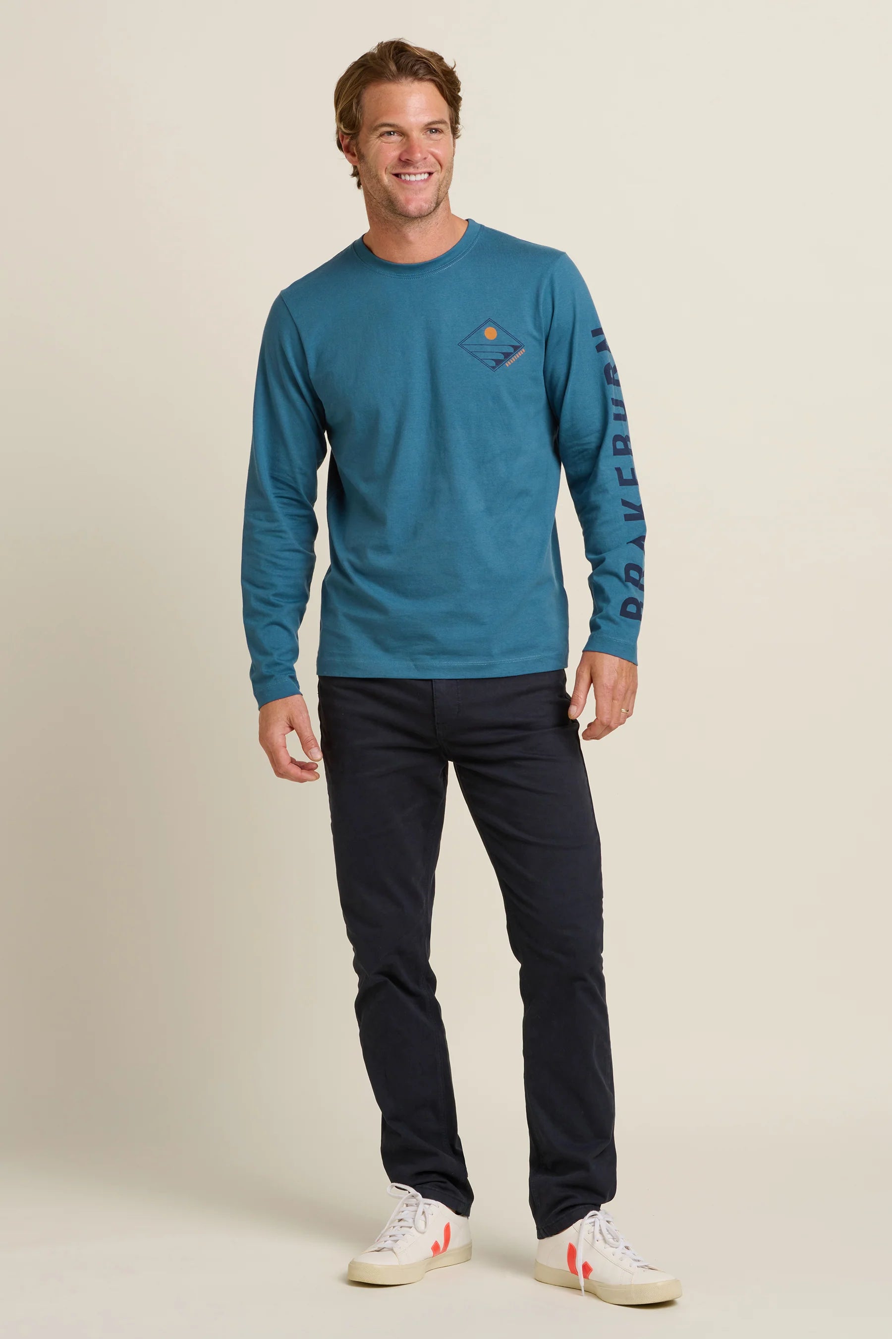 Brakeburn Barrel Waves Long Sleeve Tee | Blue