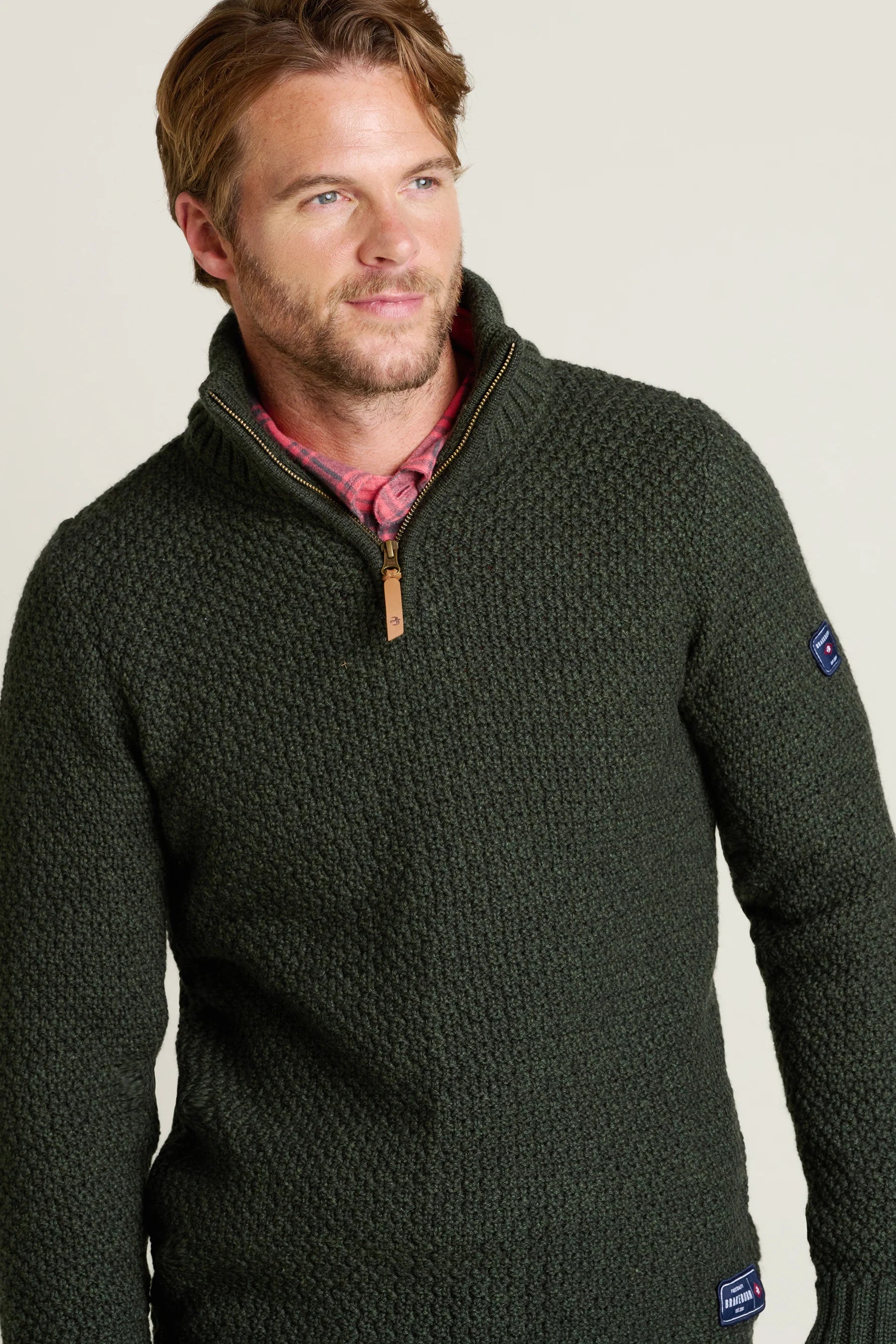 Brakeburn Quarter Zip Jumper | Green