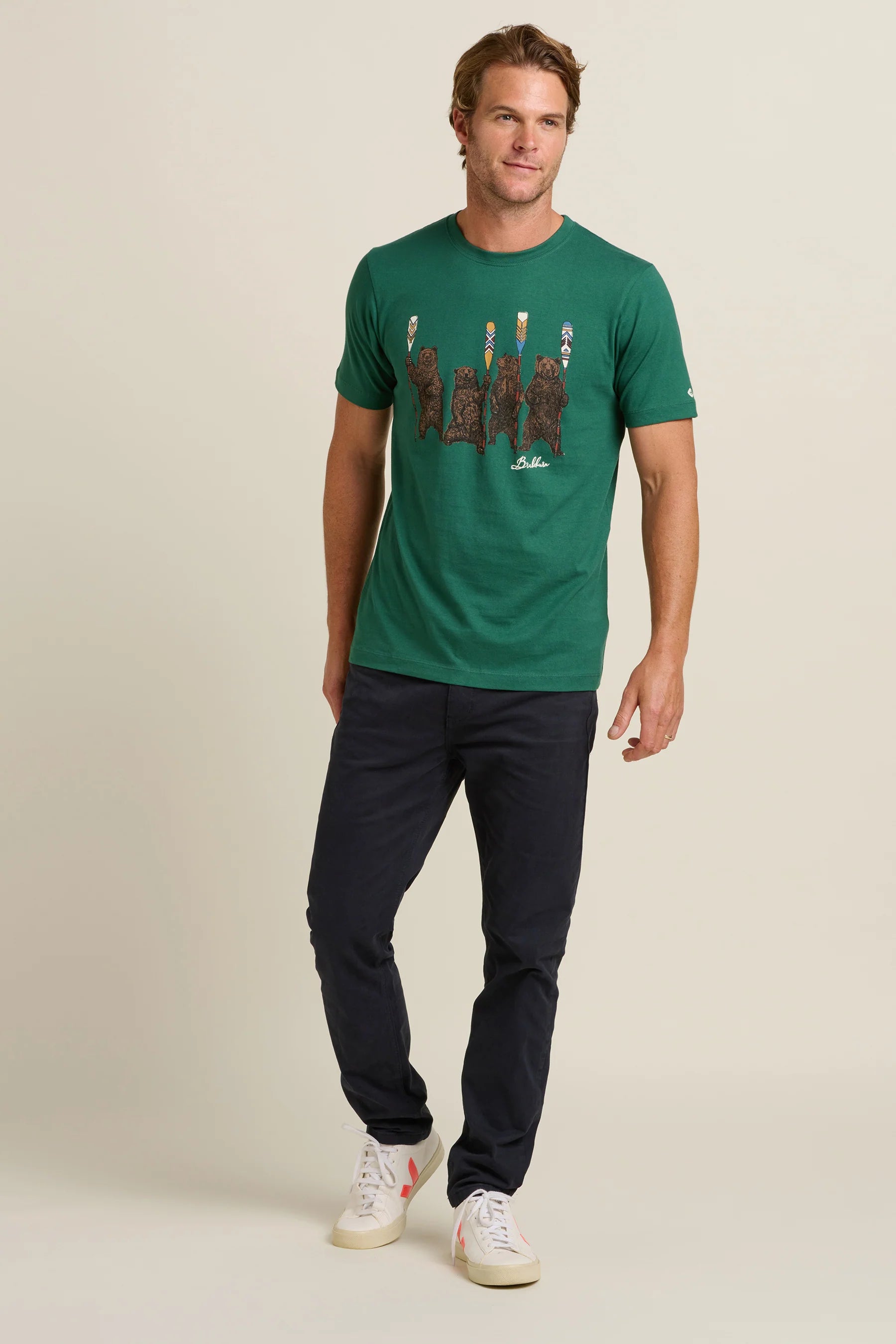 Brakeburn Rowing Bears Tee | Green