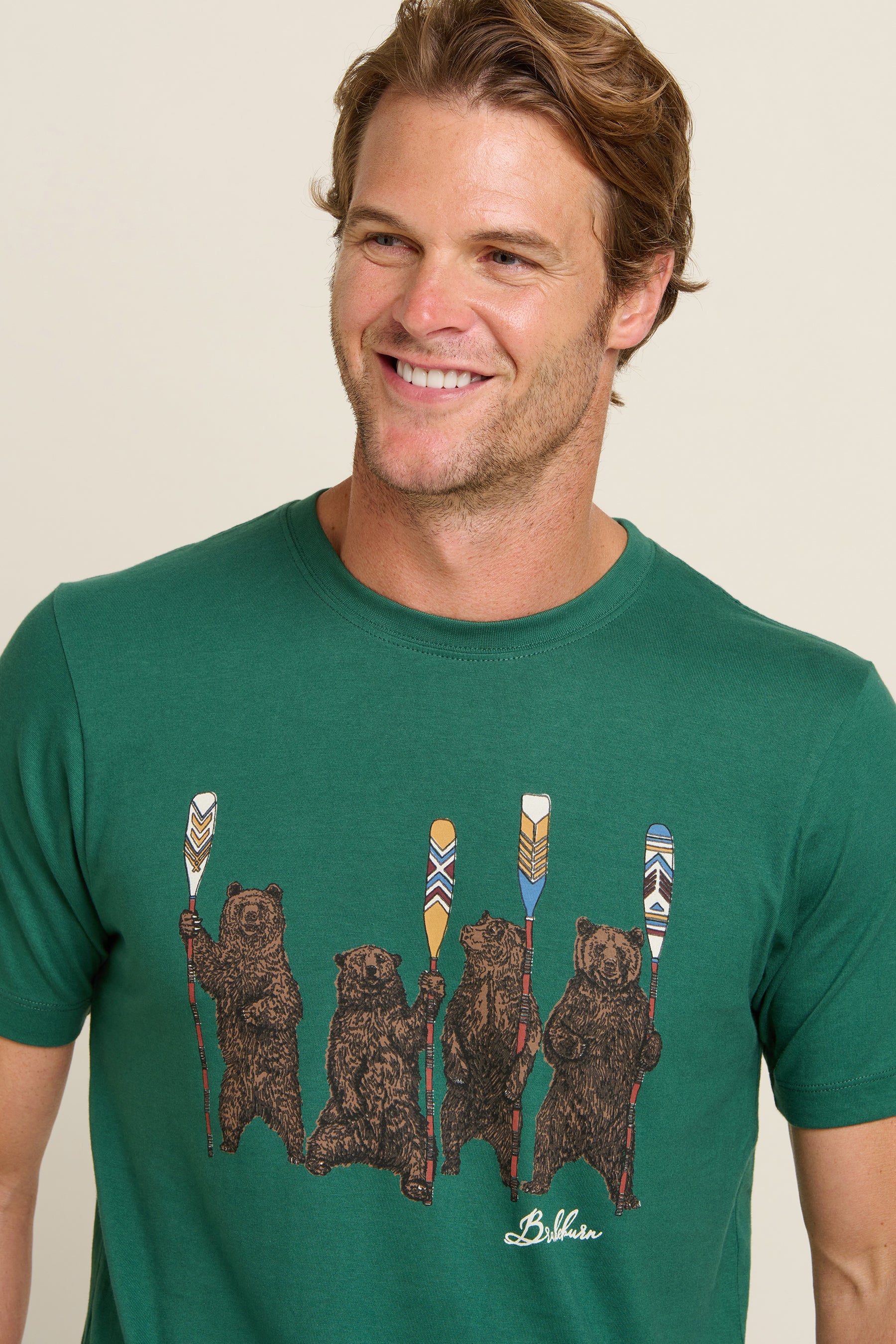 Brakeburn Rowing Bears Tee | Green
