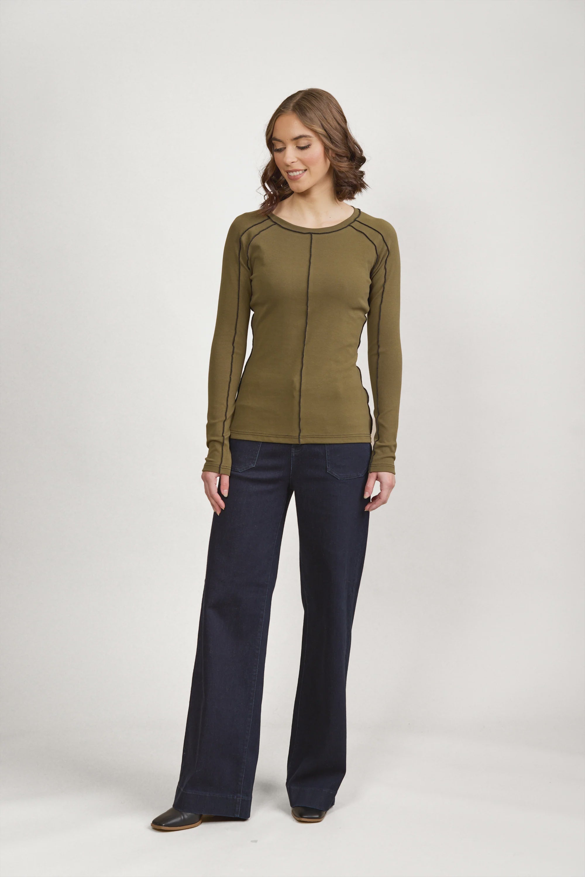 Knewe 3054 Alex Top | Olive/Black