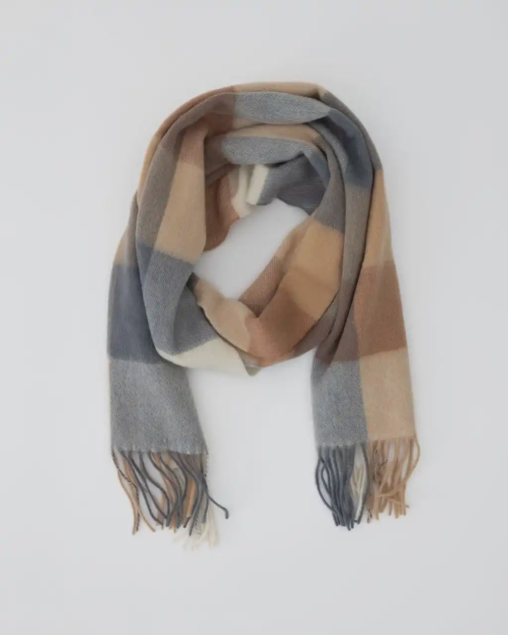 Krista 100% Wool Scarf | Blue Tan