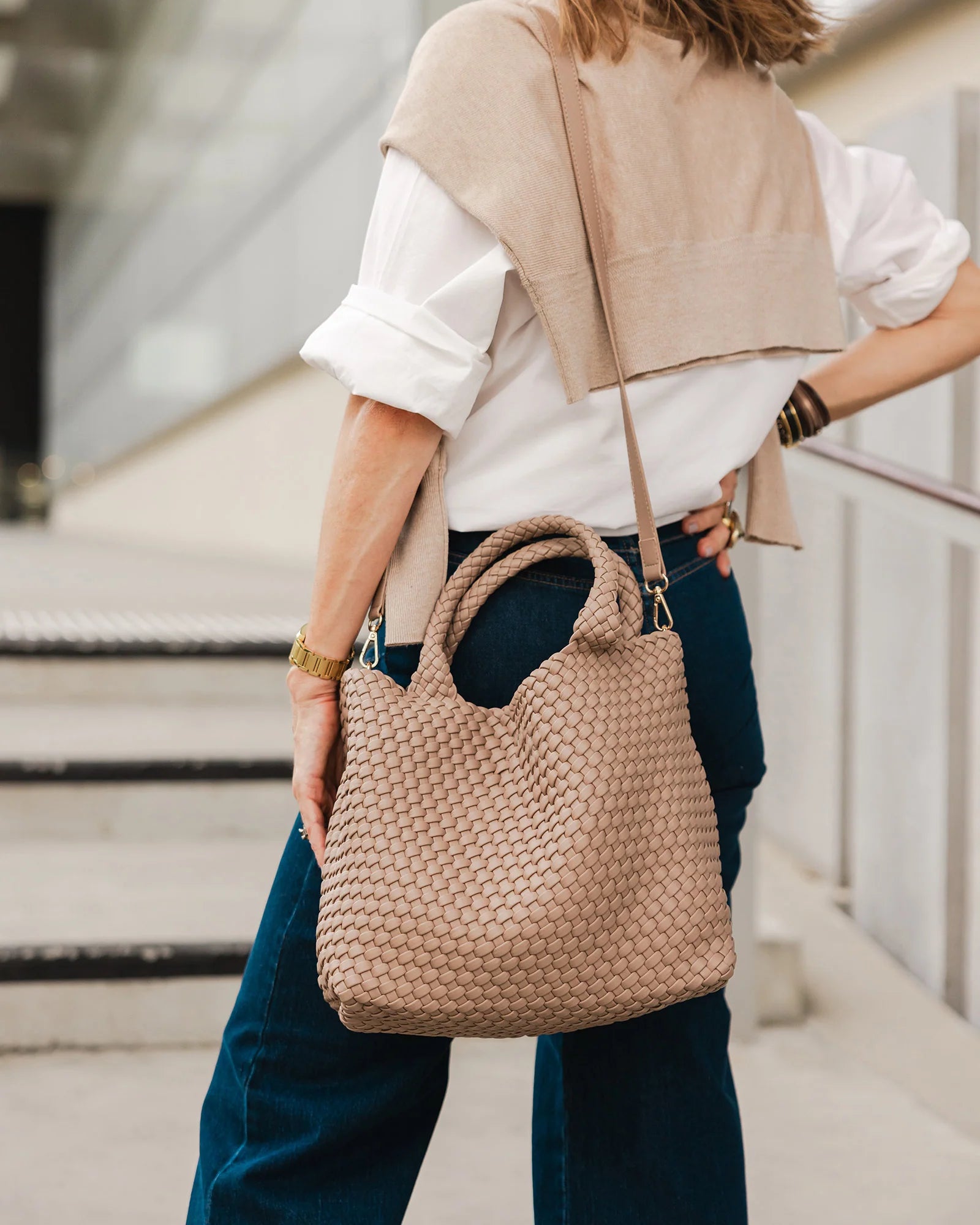 Louenhide Cruiser Woven Tote Bag | Coffee