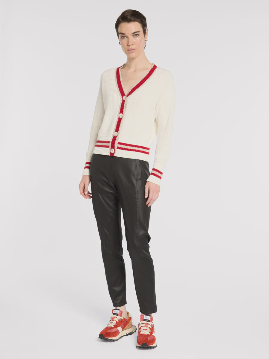 Marco Polo Racer Stripe Cardi | Ivory