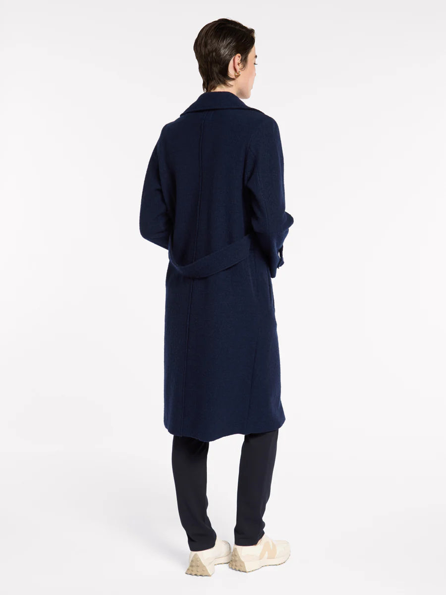 Marco Polo Boiled Wool Moto Coat | Navy