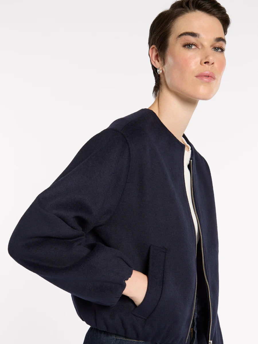 Marco Polo-Cropped Bomber Navy