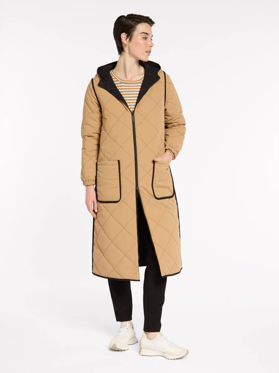 Marco Polo Reversible Showerproof Puffer | Blk/Tan