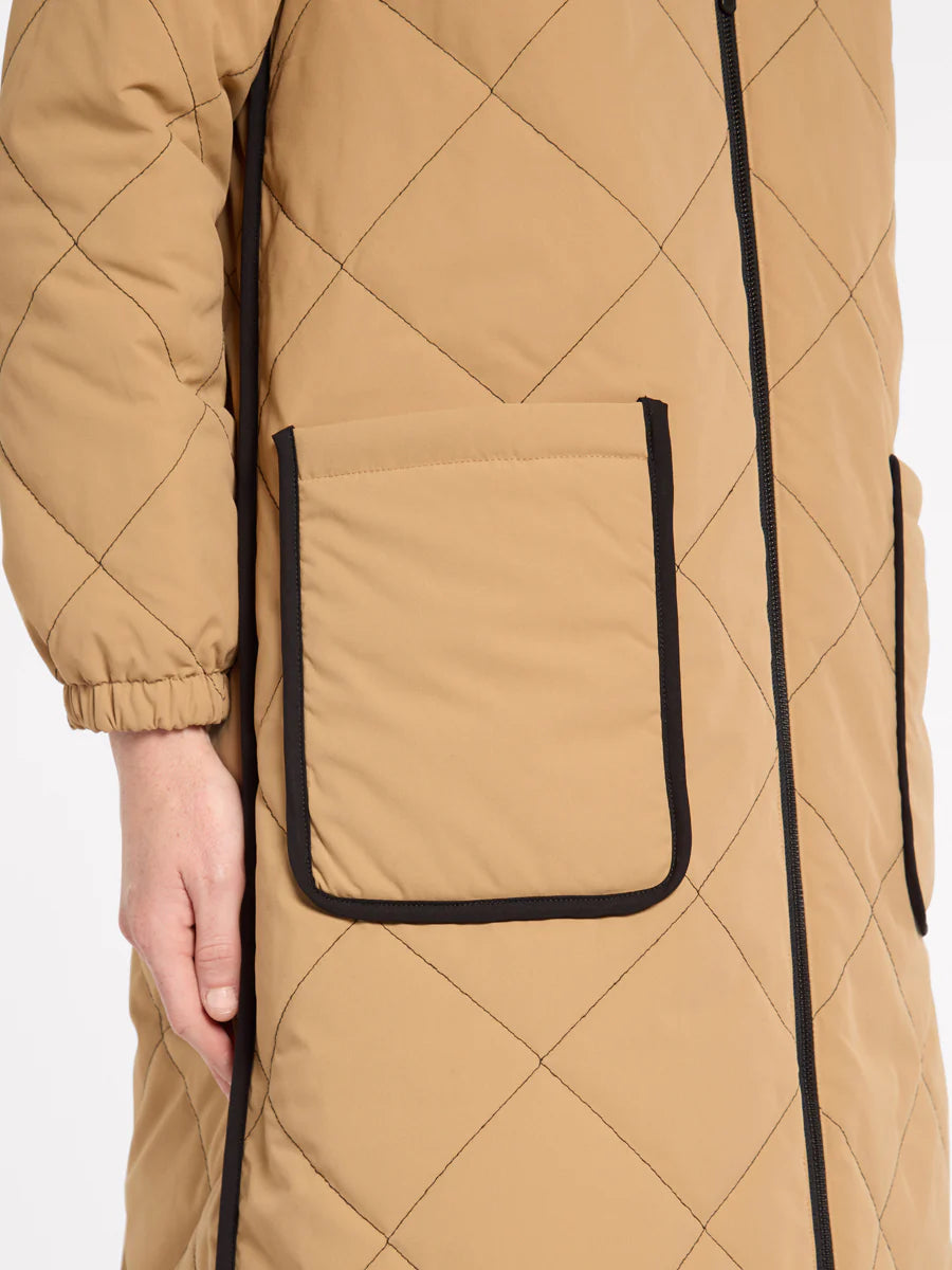 Marco Polo Reversible Showerproof Puffer | Blk/Tan