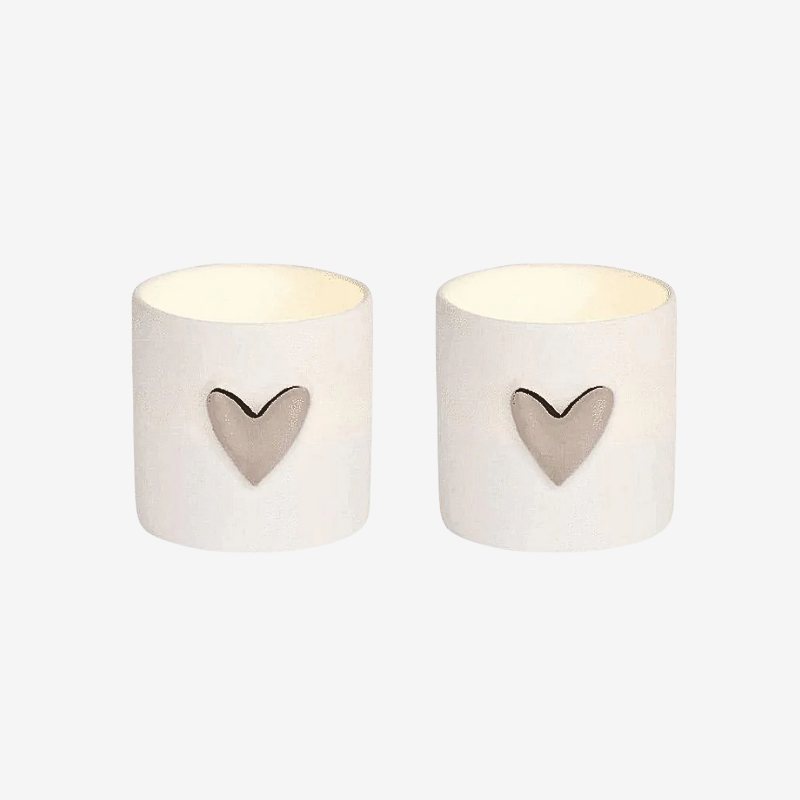 Silver Heart Mini Tealight Set of 2| RD14280