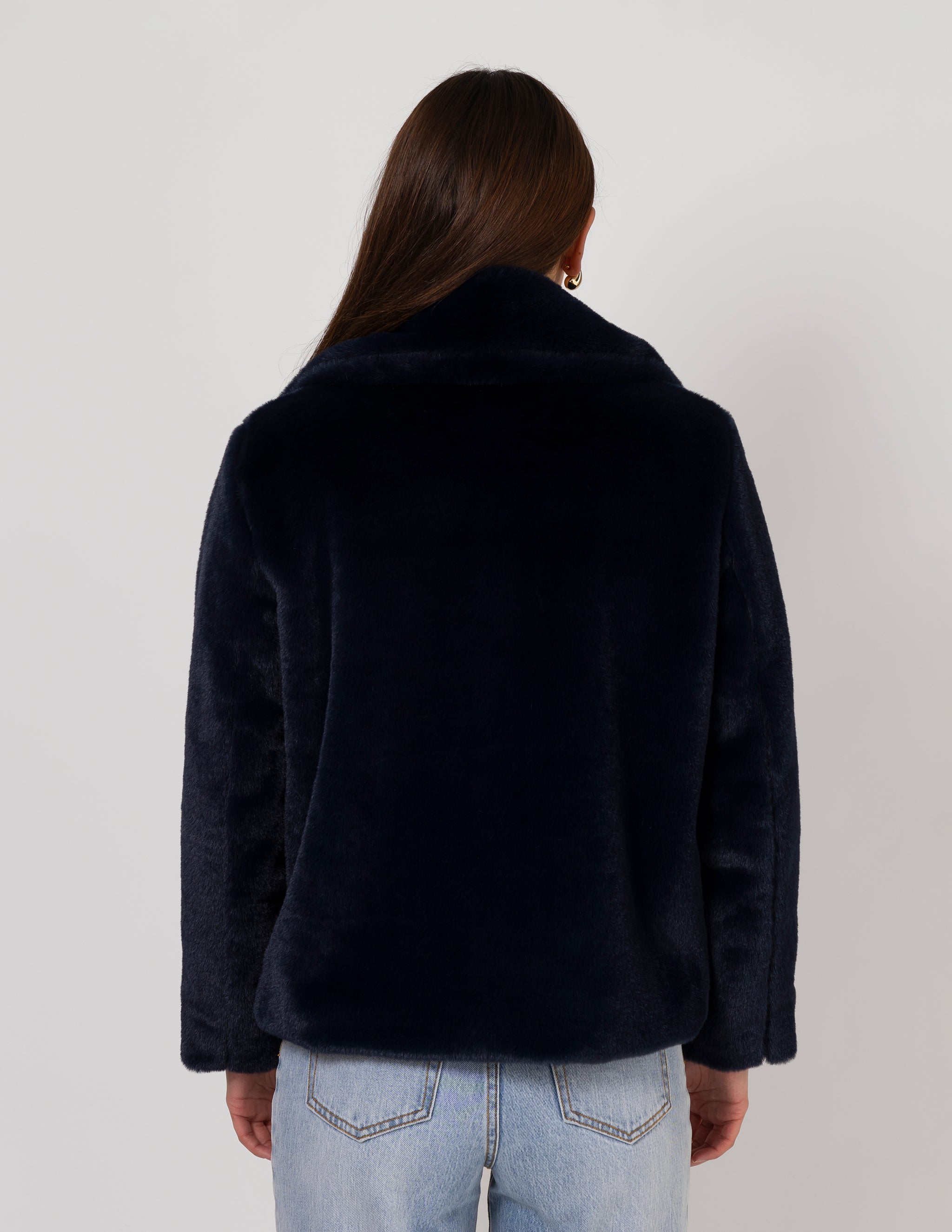 Stella + Gemma Britta Fur Jacket | Midnight
