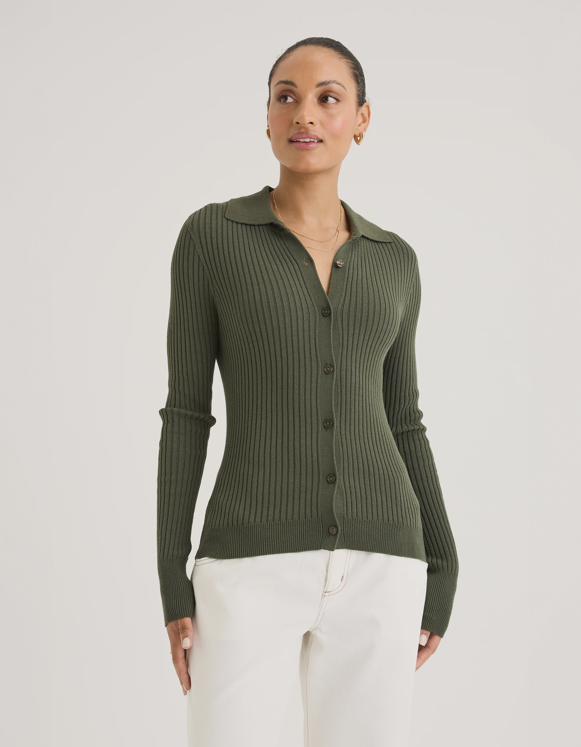 Yarra Trail Maple Cardi | Khaki