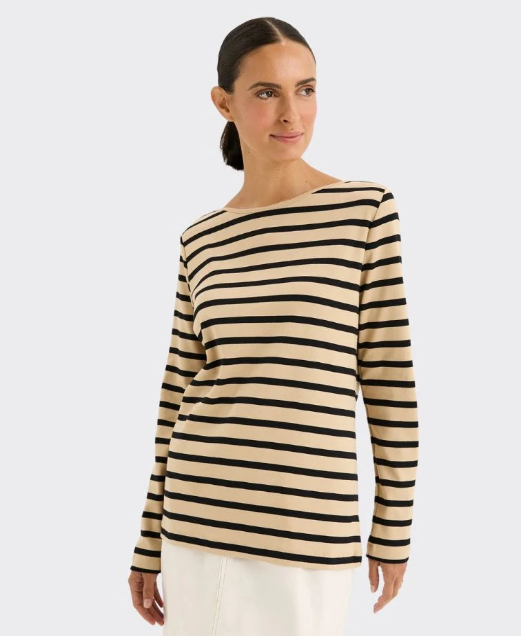 Yarra Trail Boardwalk Tee | Camel/Black