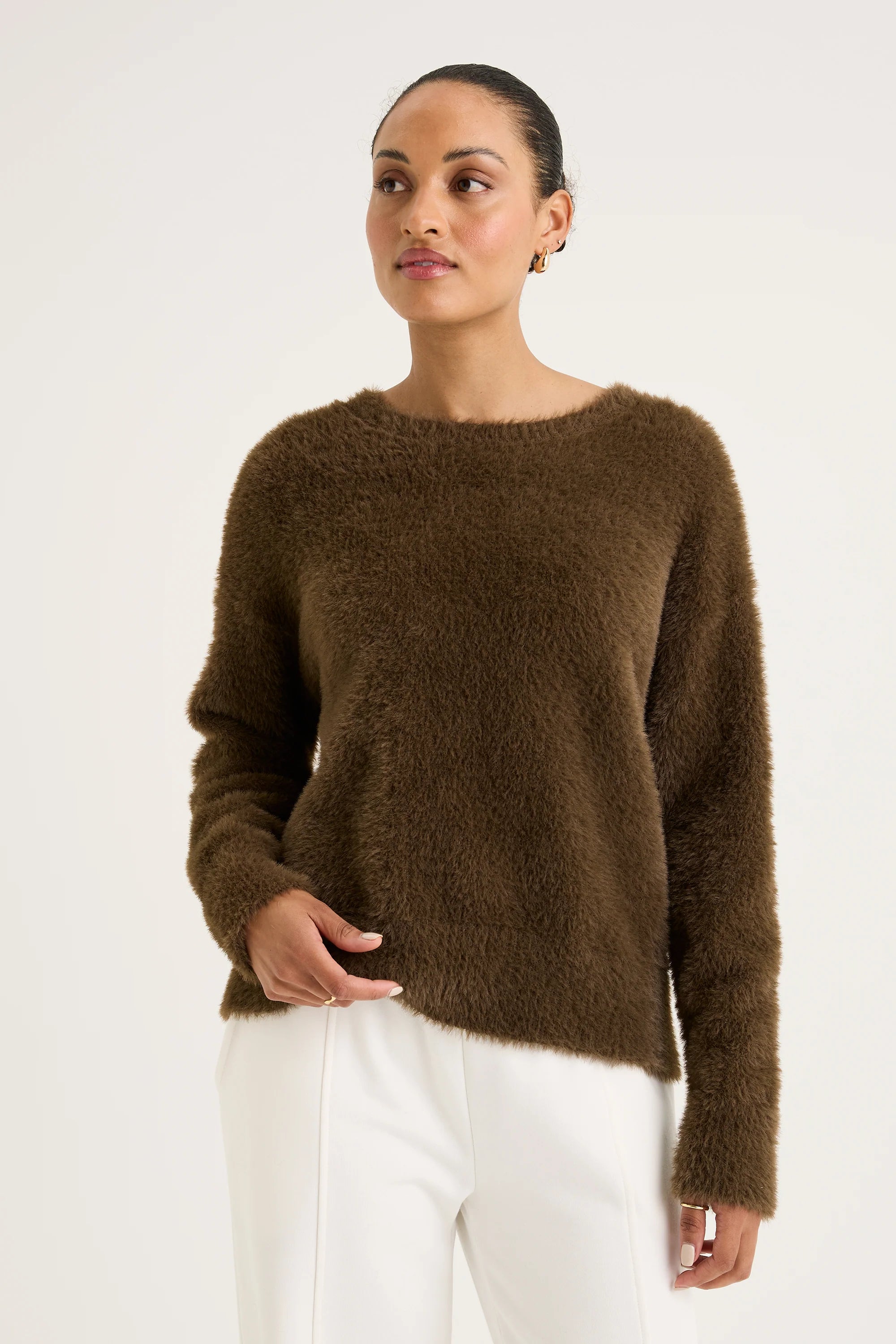 Yarra Trail Feather Knit | Cacao
