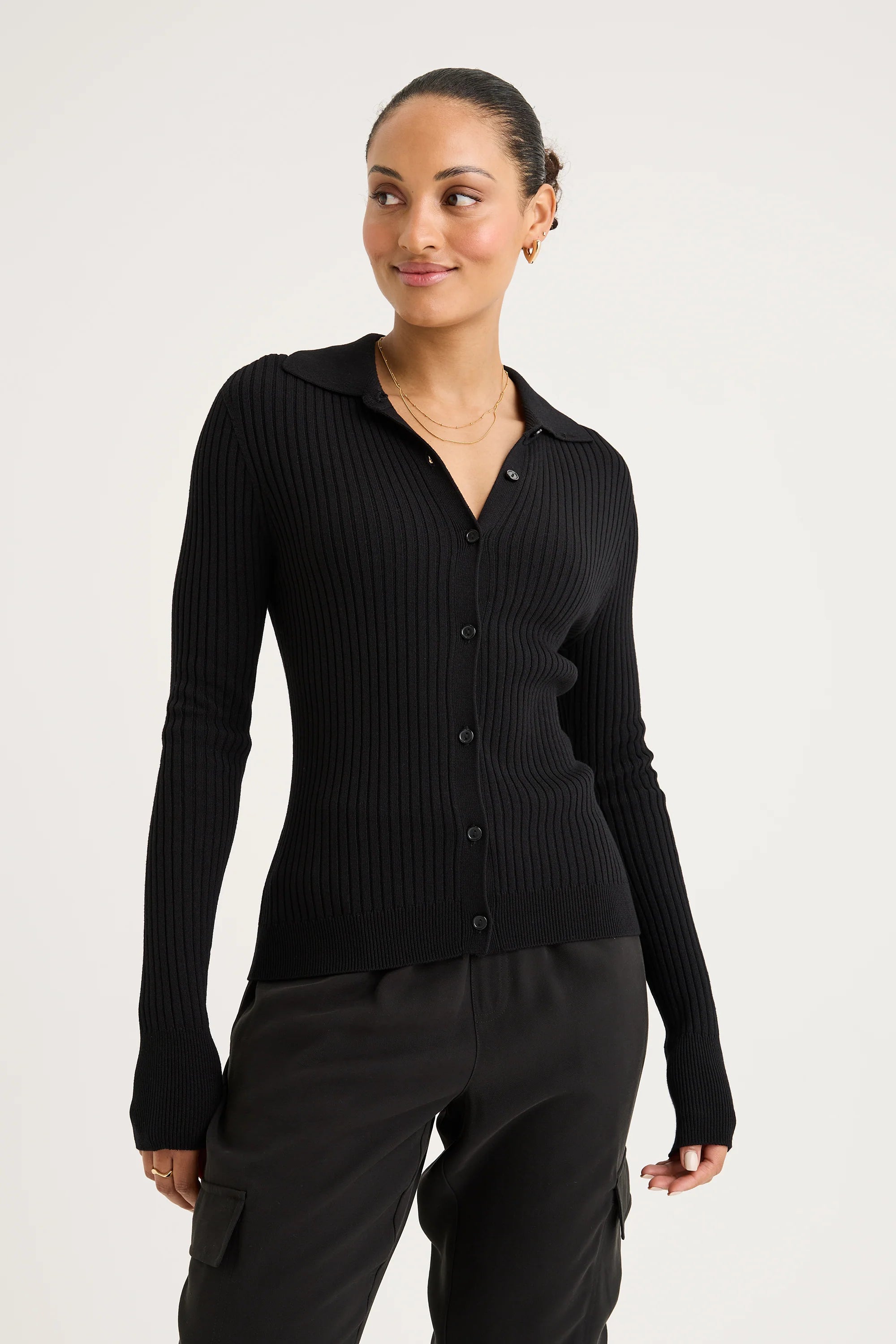 Yarra Trail Maple Cardi | Black