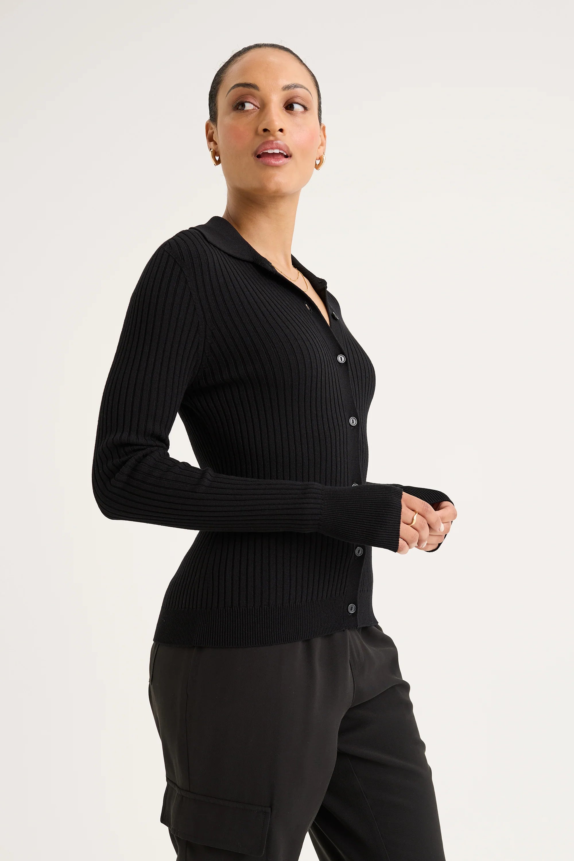 Yarra Trail Maple Cardi | Black