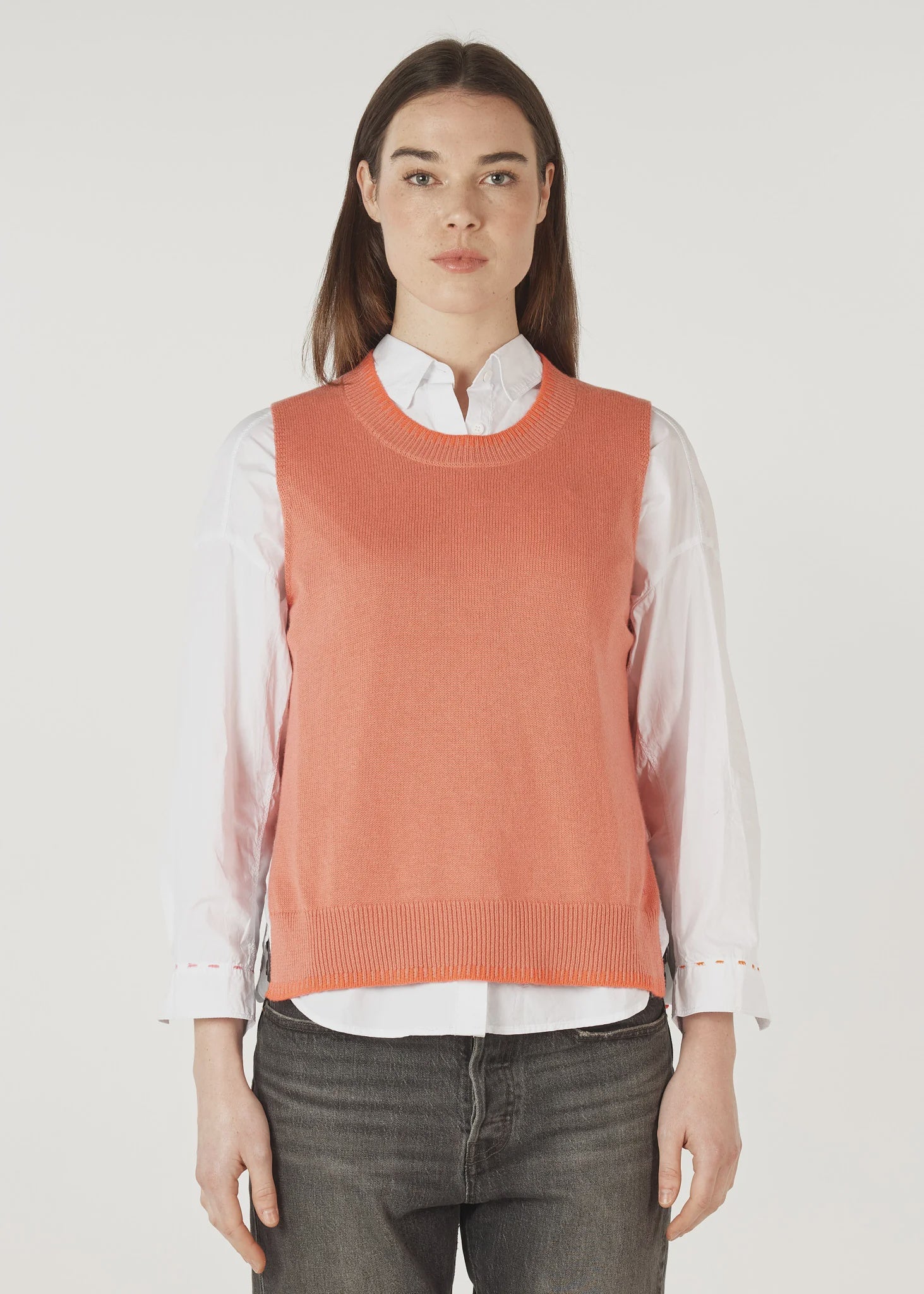 Zaket & Plover Essential Two Tone Vest | Guava