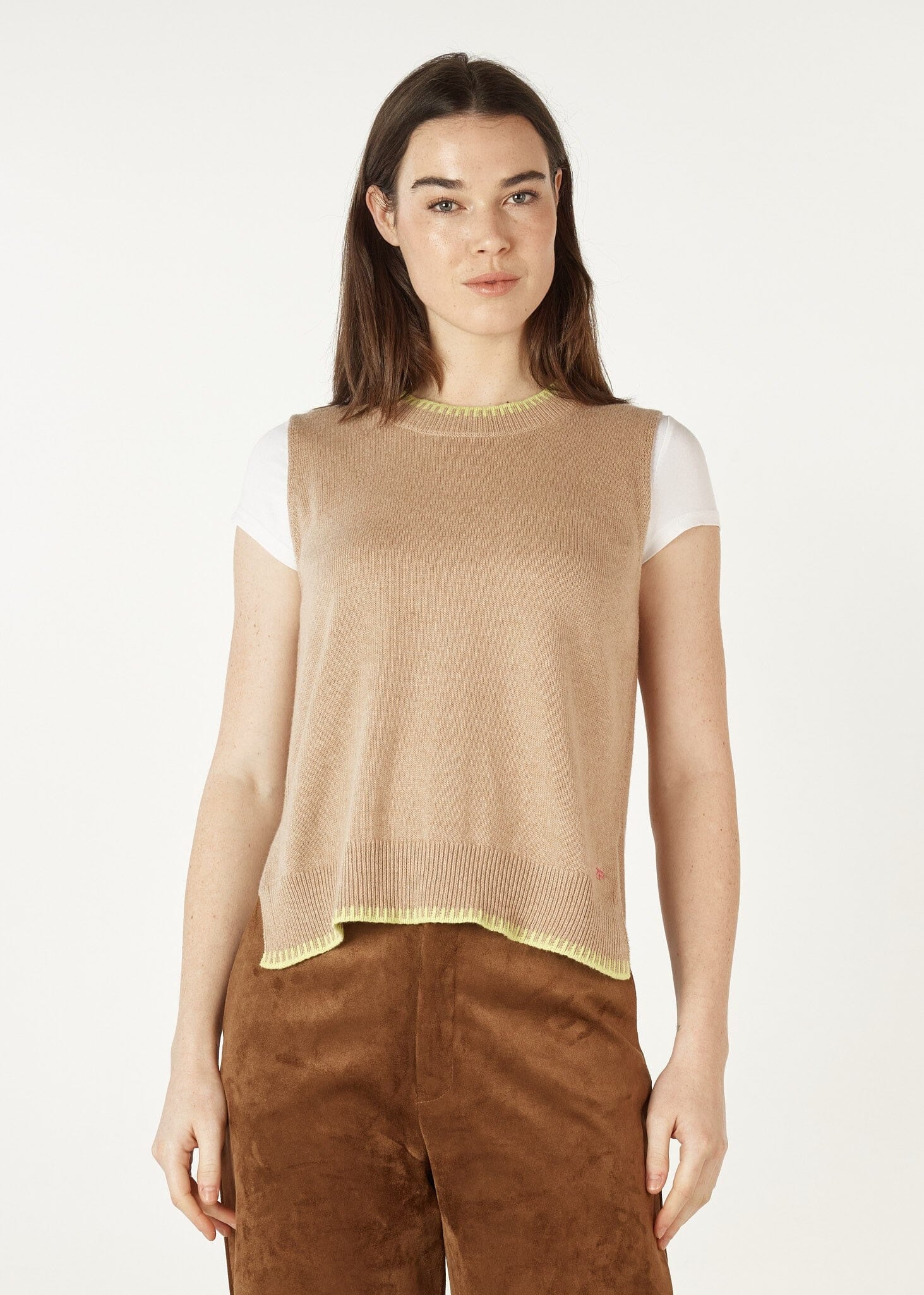 Zaket & Plover Essential Two Tone Vest | Oat