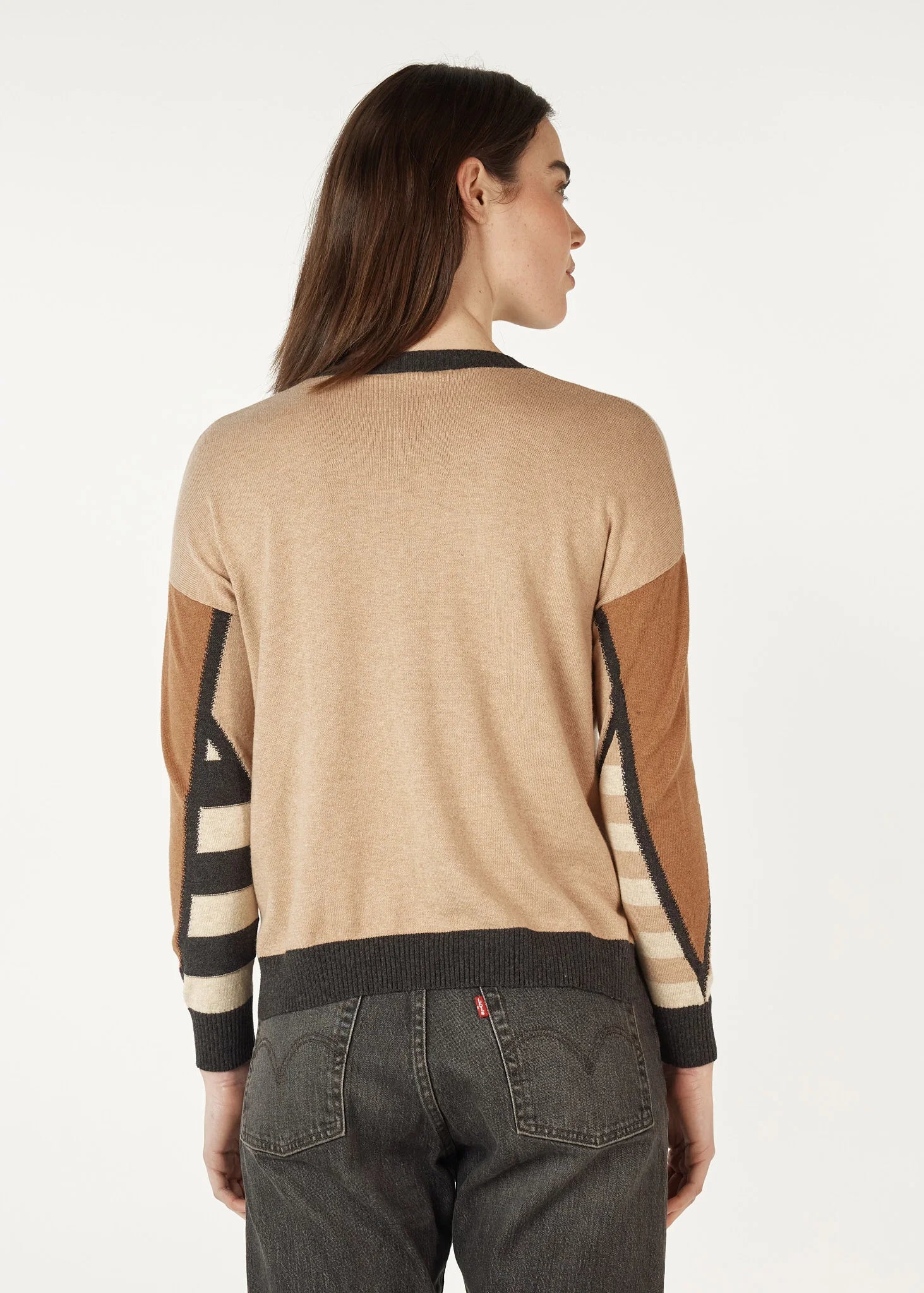 Zaket & Plover Mosaic Intarsia Jumper | Charcoal