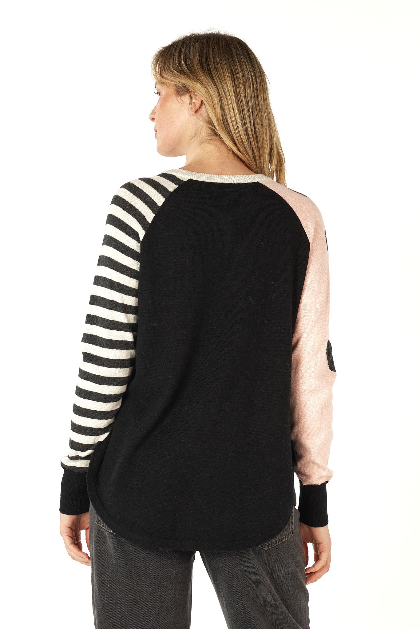 Zaket & Plover Spot+Stripe Crew | Black