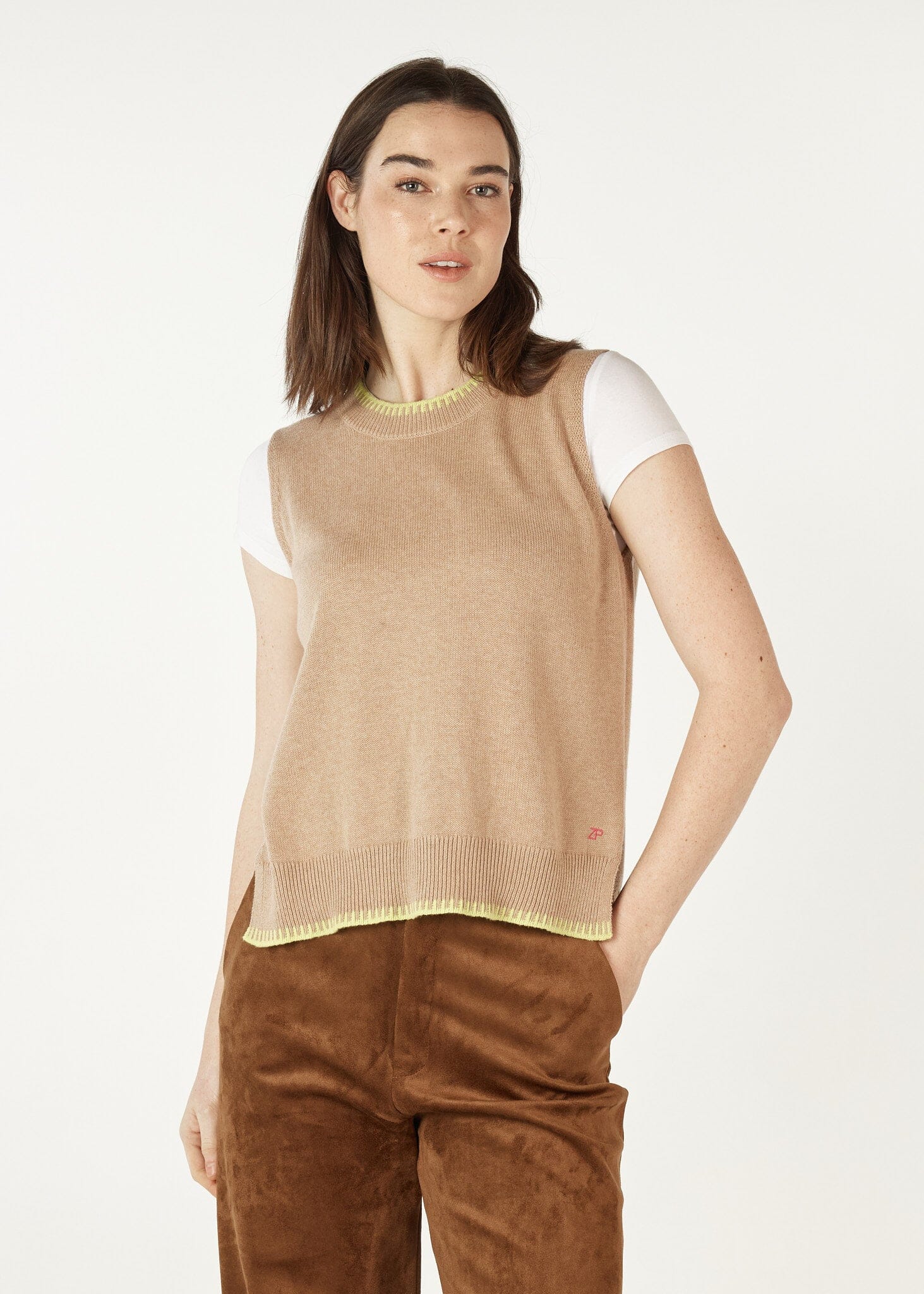 Zaket & Plover Essential Two Tone Vest | Oat