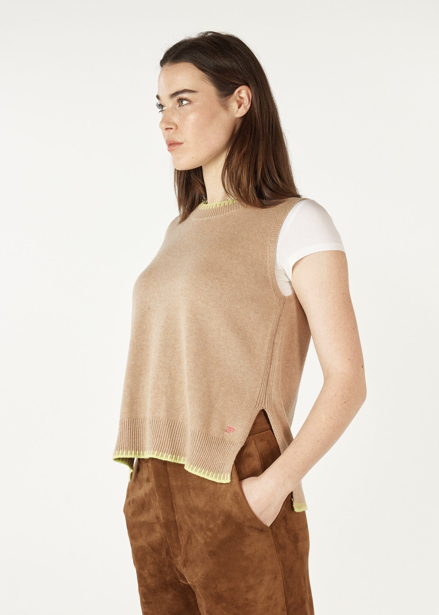 Zaket & Plover Essential Two Tone Vest | Oat