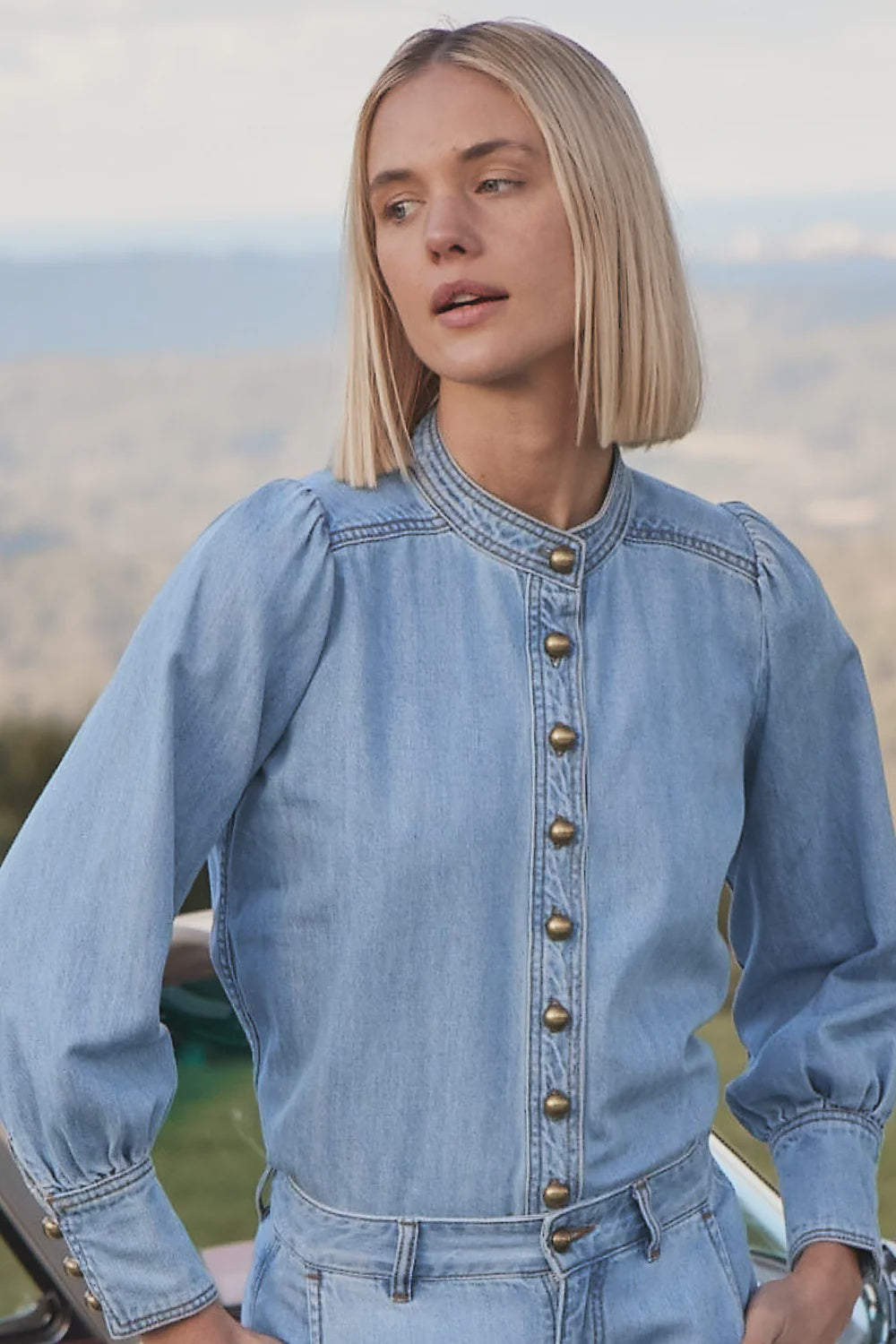 Zoe Kratzmann Hanker Top | Light Washed Denim