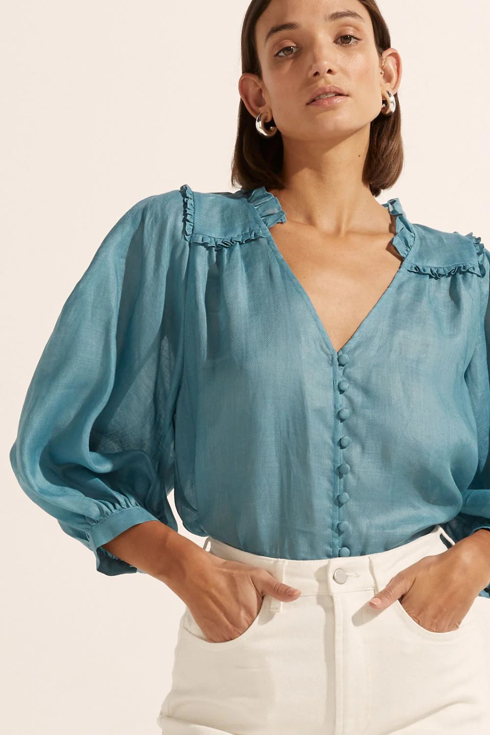 Zoe Kratzmann Brigade Top | Sea Blue