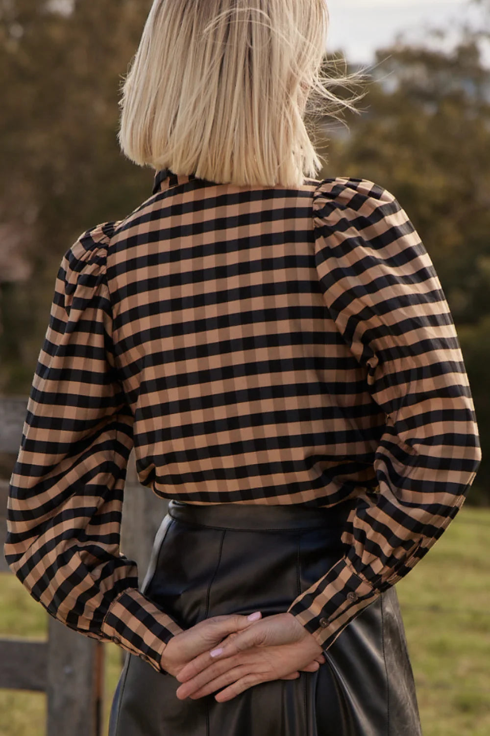 Zoe Kratzmann Mirage Top | Toffee/Black Check