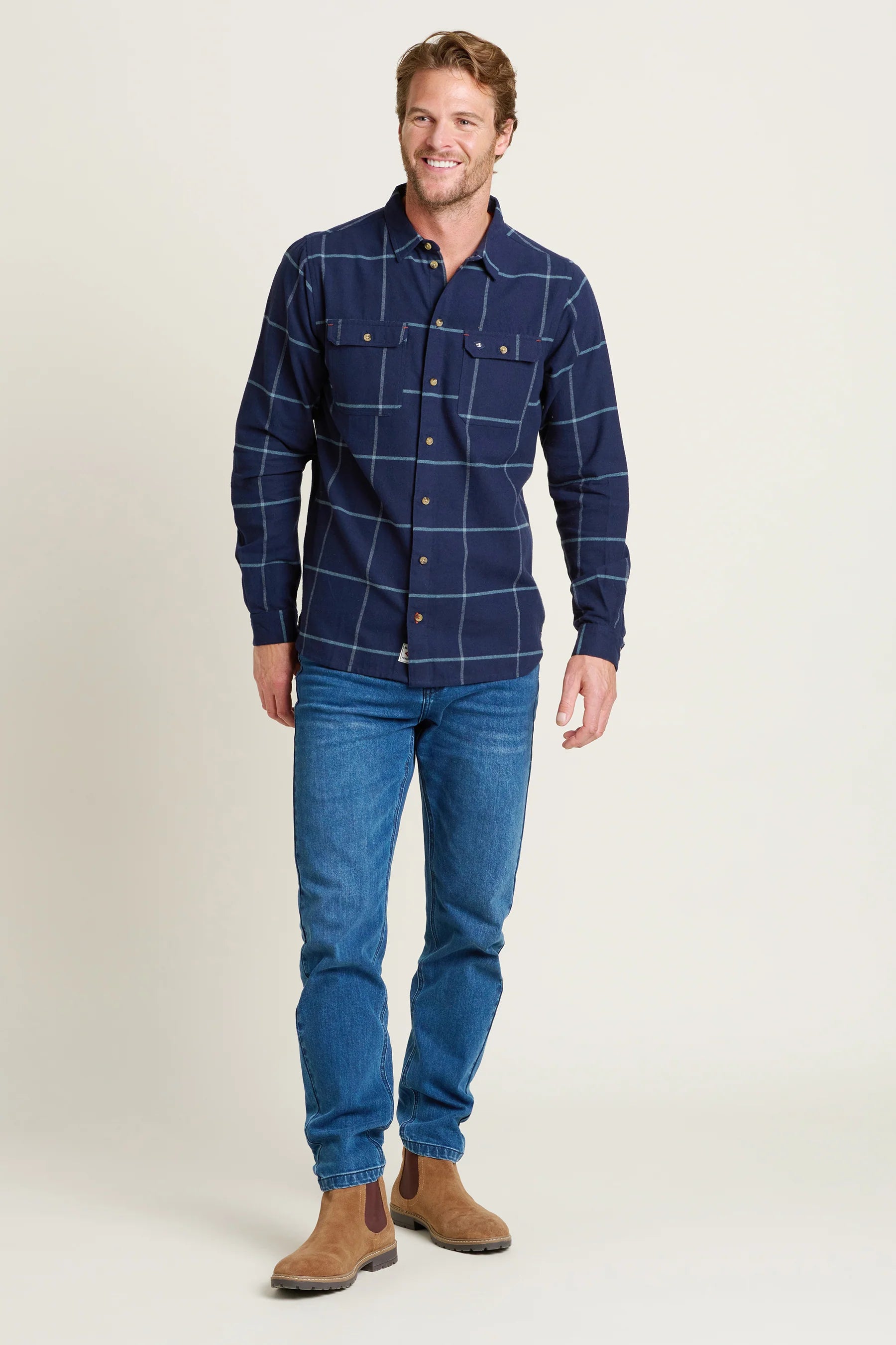 Brakeburn Check Shirt | Navy