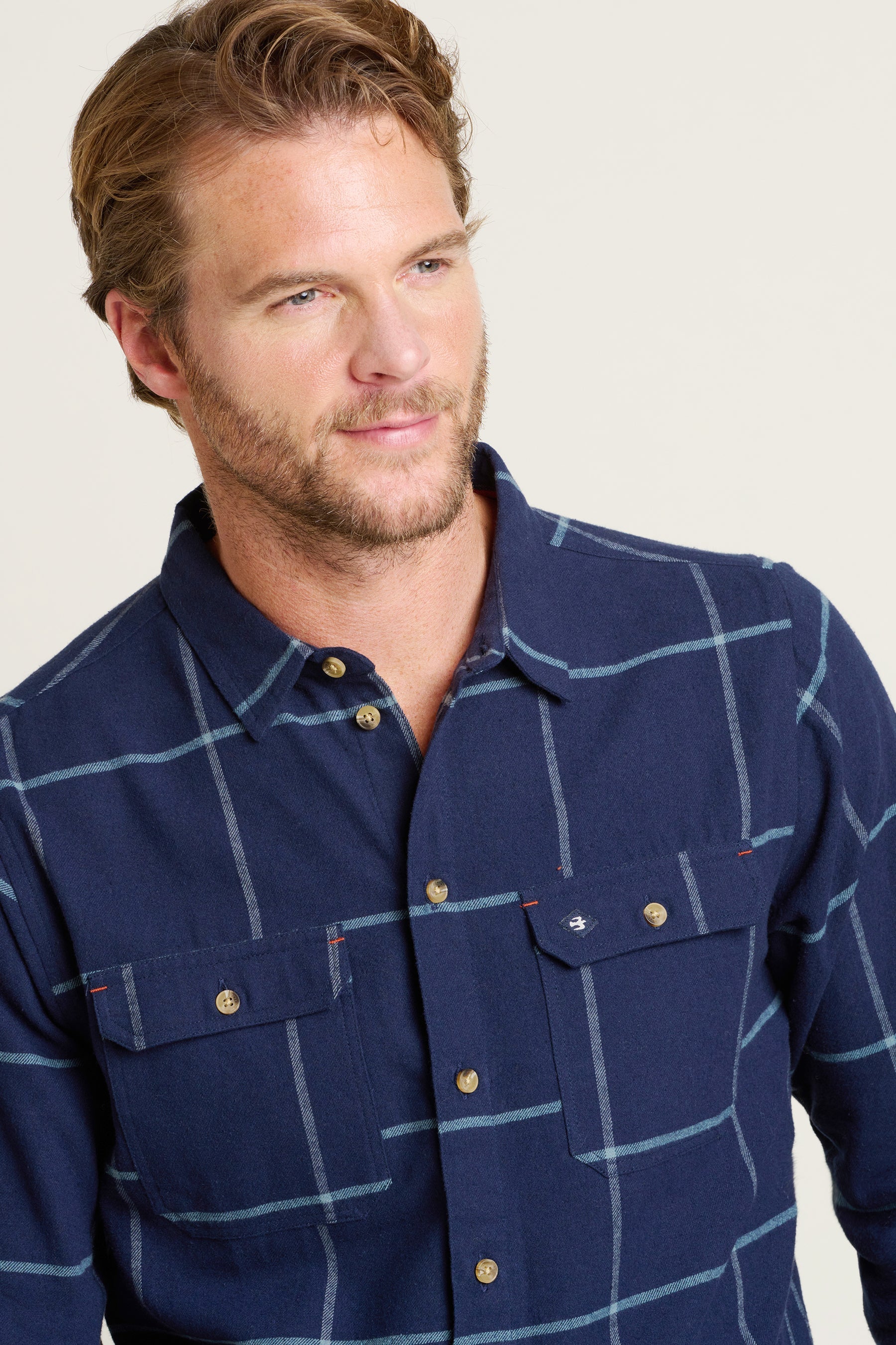 Brakeburn Check Shirt | Navy