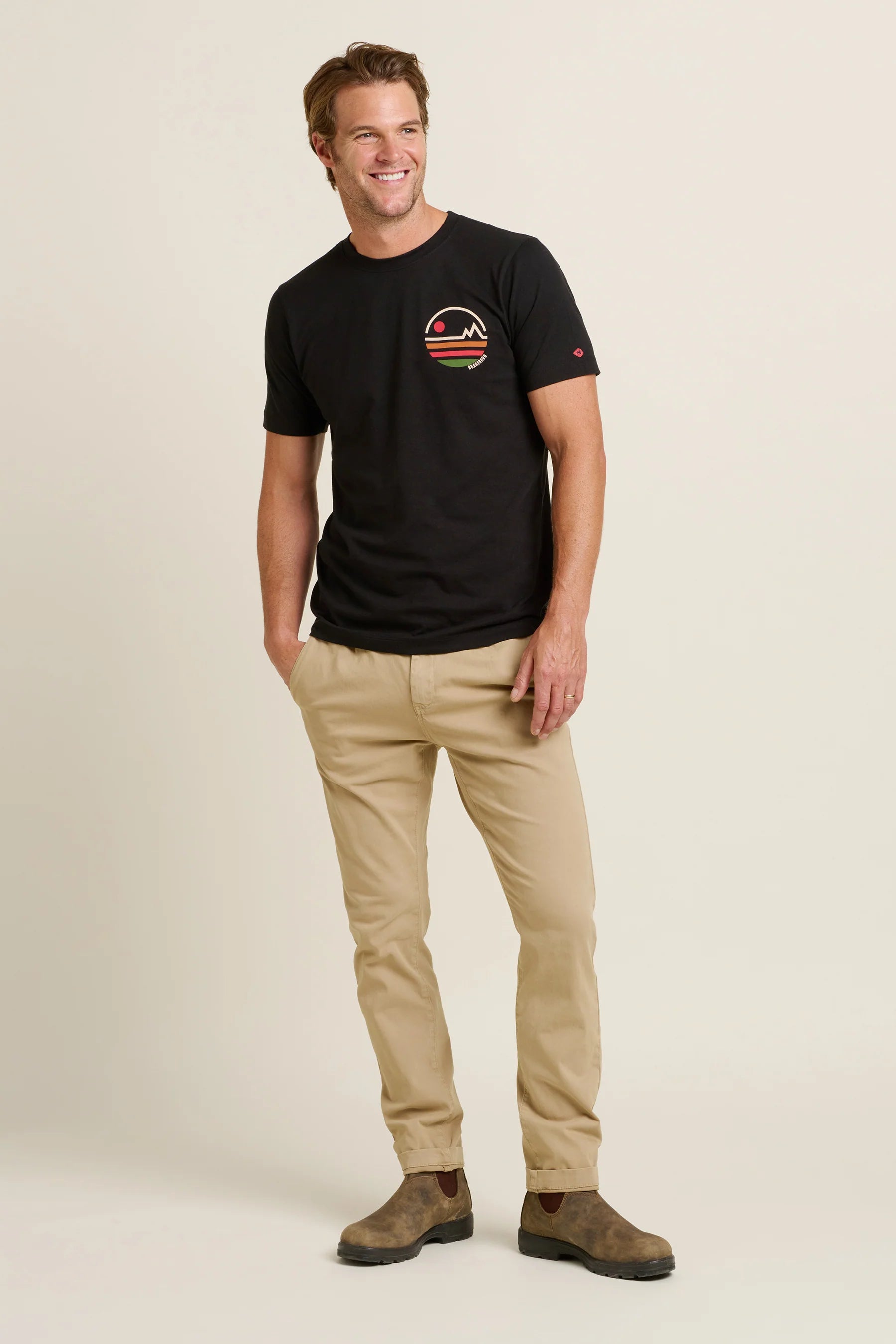 Brakeburn Linear Mountain Tee | Black