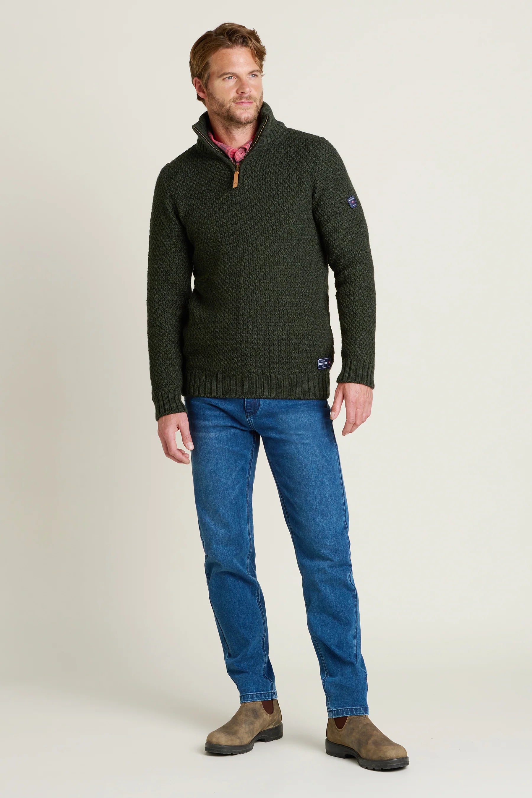 Brakeburn Quarter Zip Jumper | Green