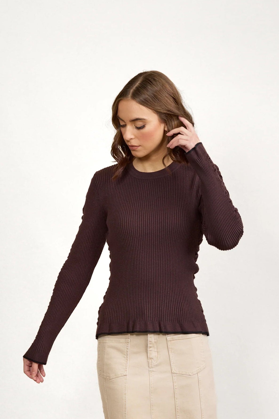 Knewe 2031 Luxe Sweater | Chocolate/Black