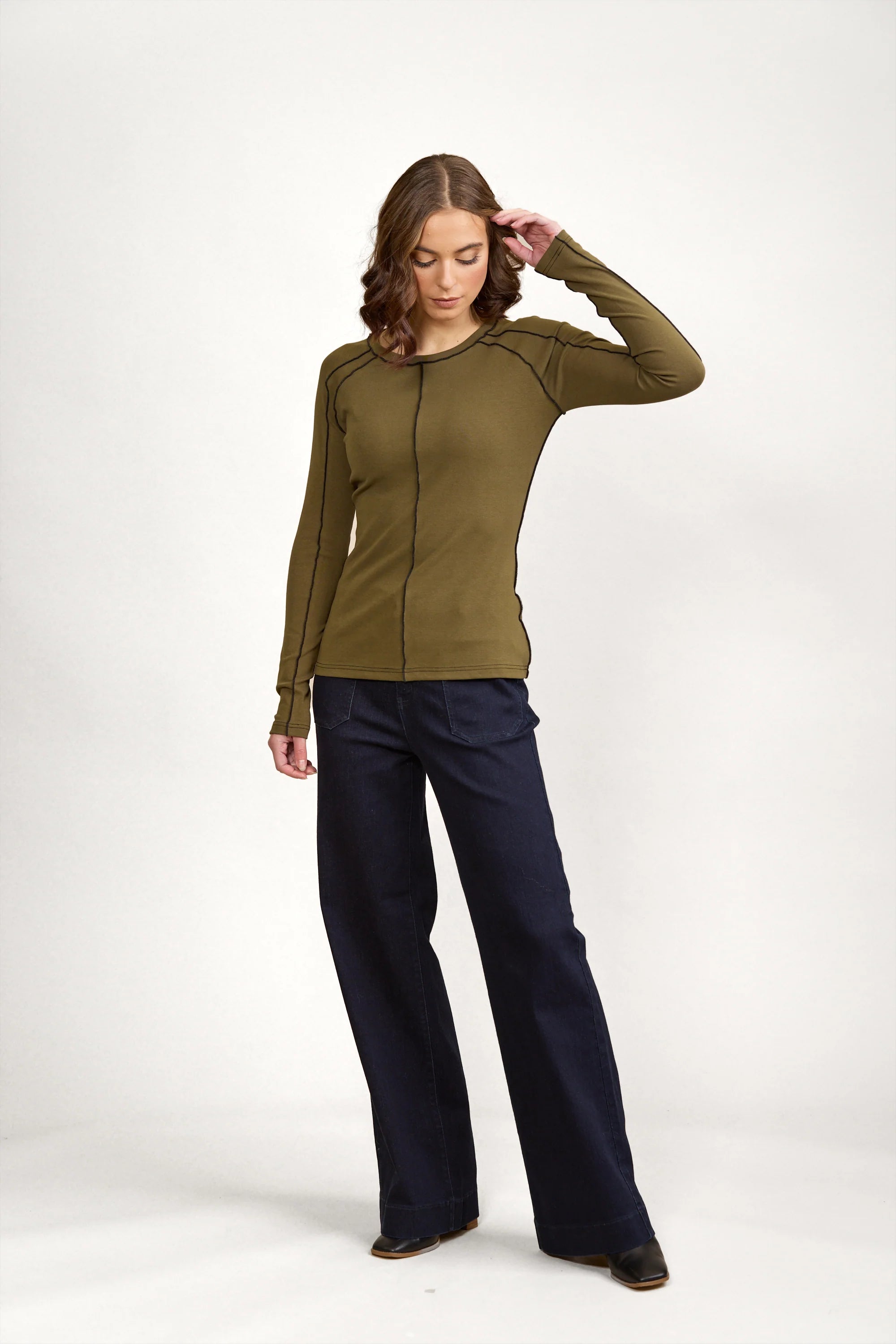 Knewe 3054 Alex Top | Olive/Black