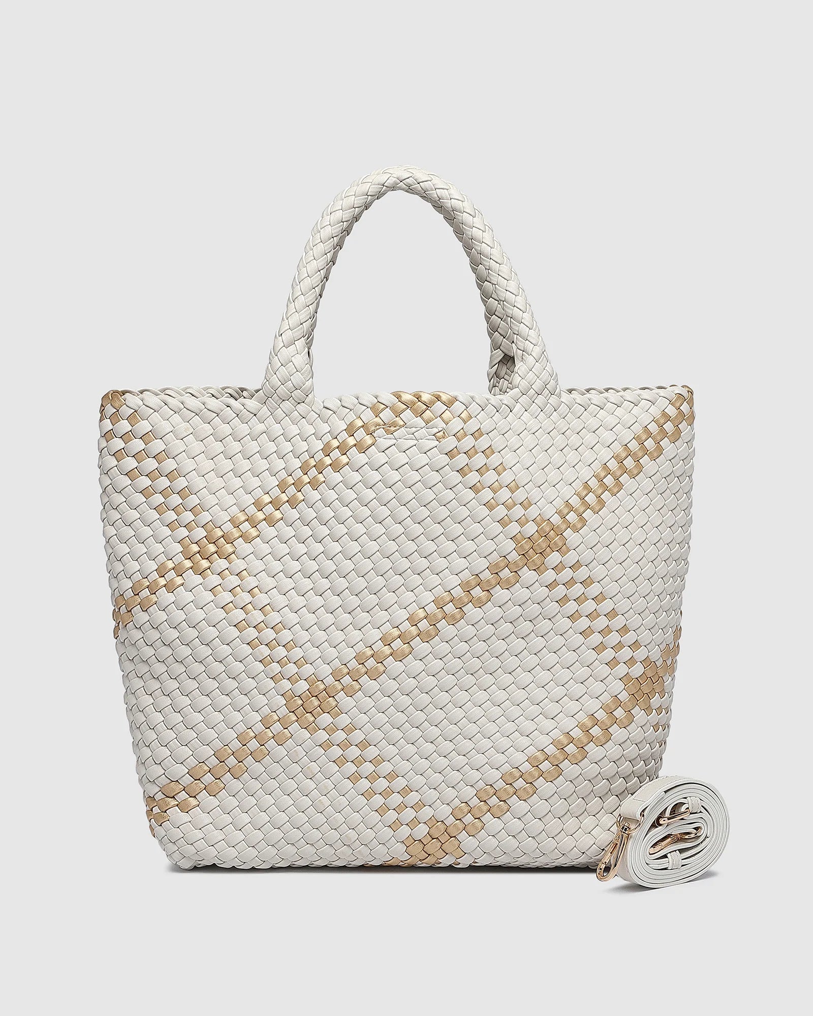 Louenhide Cruiser Woven Tote Bag | Vanilla/Gold