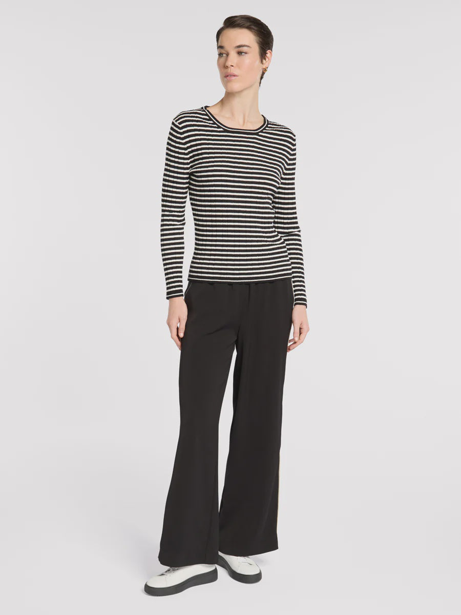 Marco Polo Fine Stripe Rib Knit | Blk/Ivory