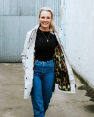 Moke Billie Rain Coat | Ice Crystal with Big Cat Blur