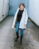 Moke Billie Rain Coat | Ice Crystal with Big Cat Blur