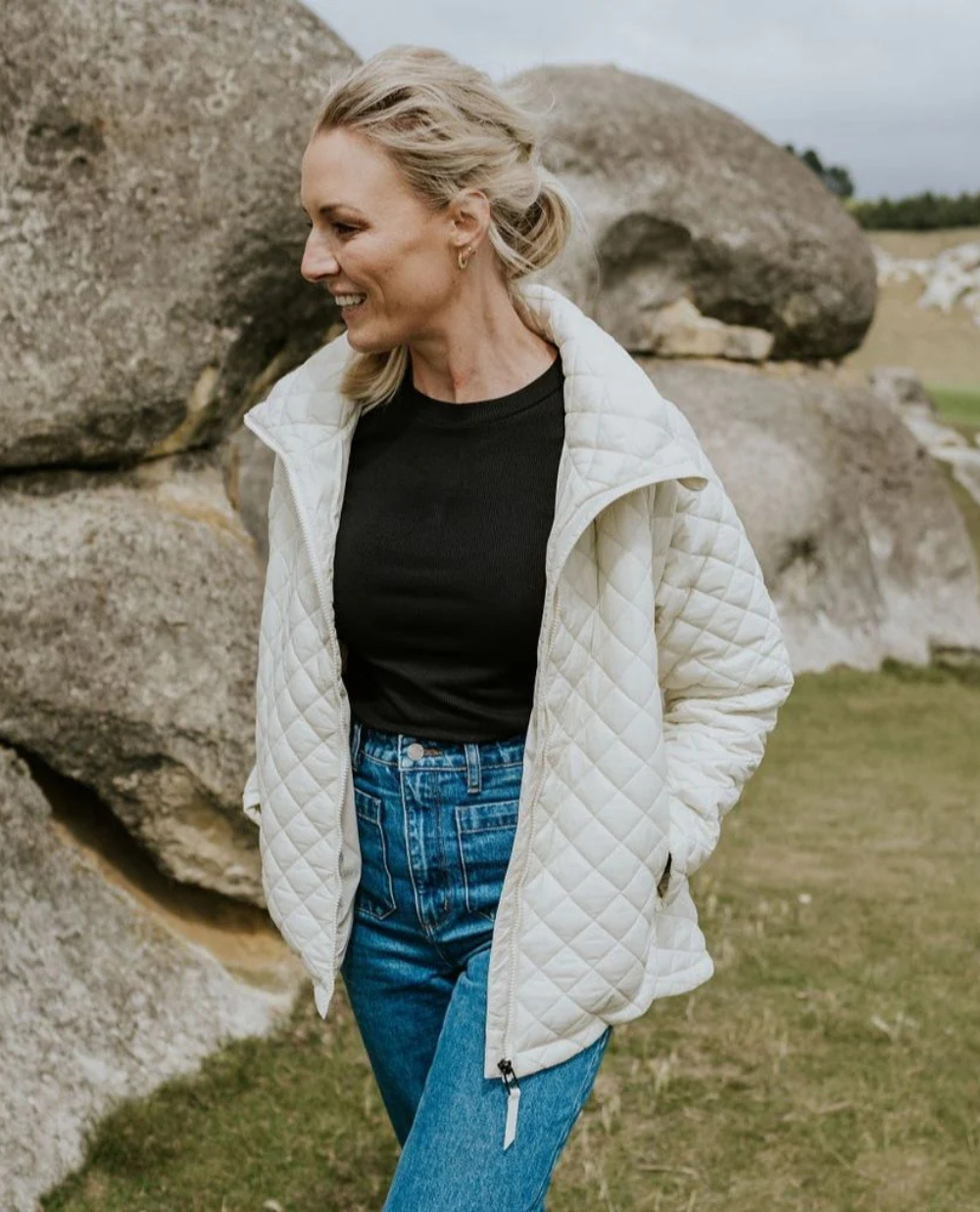 Moke Melissa Women's Quilt Jacket | Cream