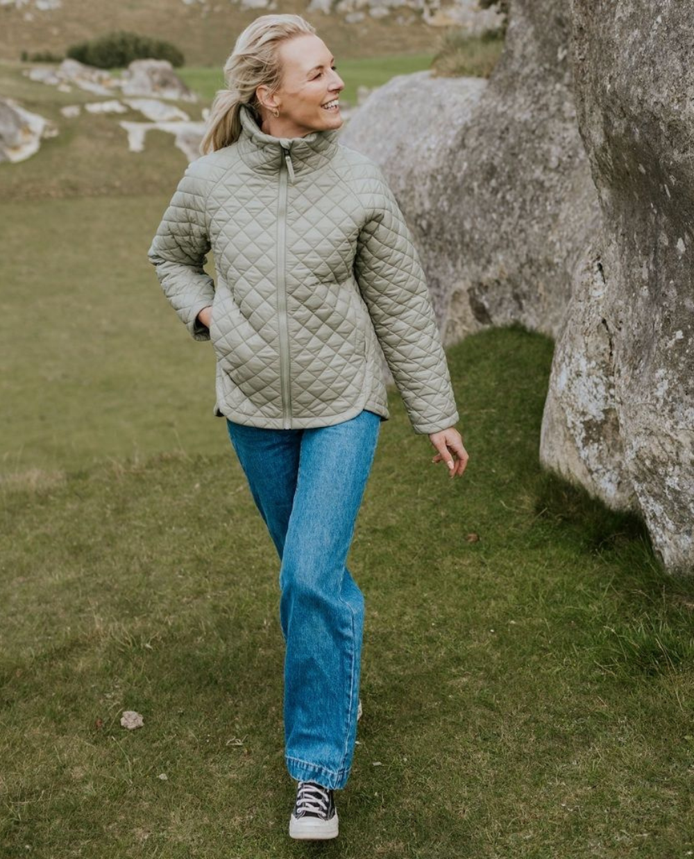 Moke Melissa Women's Quilt Jacket | Green Tea