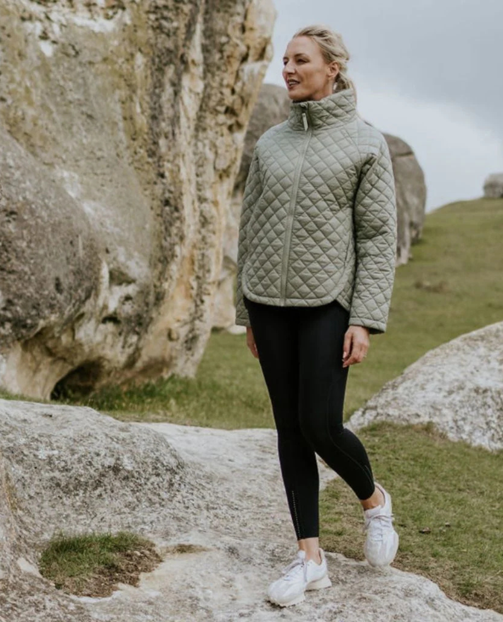 Moke Melissa Women's Quilt Jacket | Green Tea