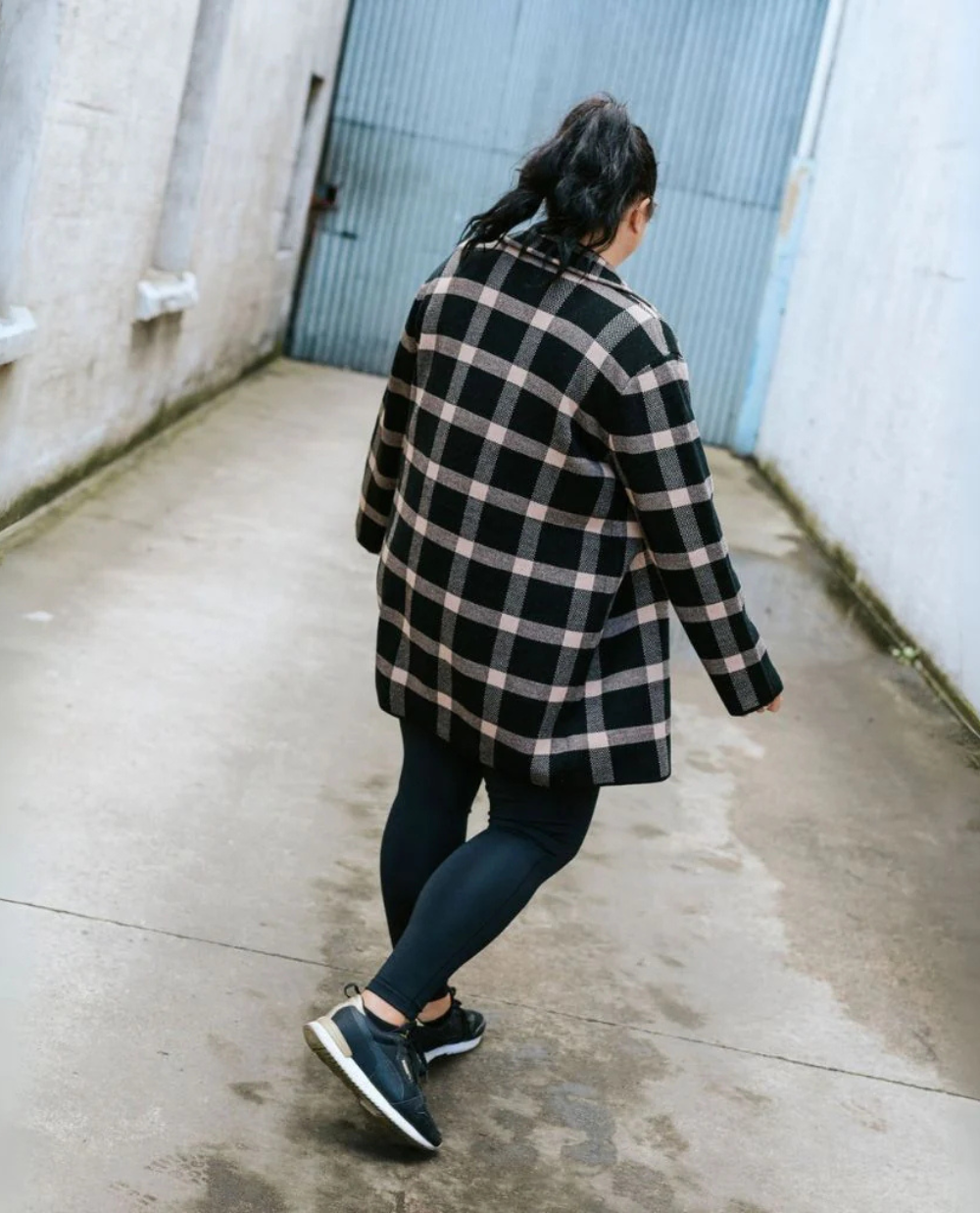 Moke Mila Knit Coat | Black Barley Check