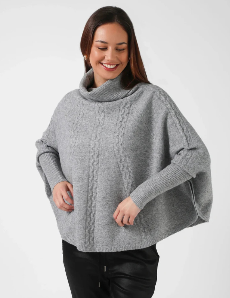 Stella + Gemma Joey Poncho | One Size-Grey