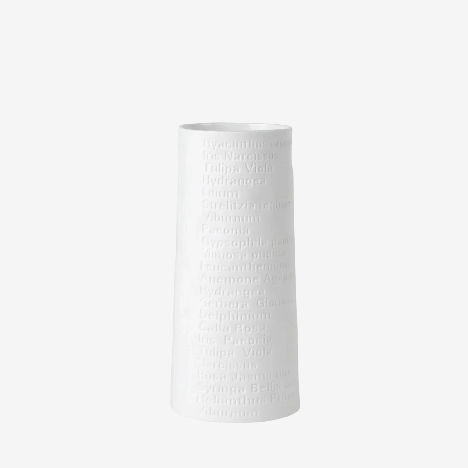 White textured vase on a light gray background