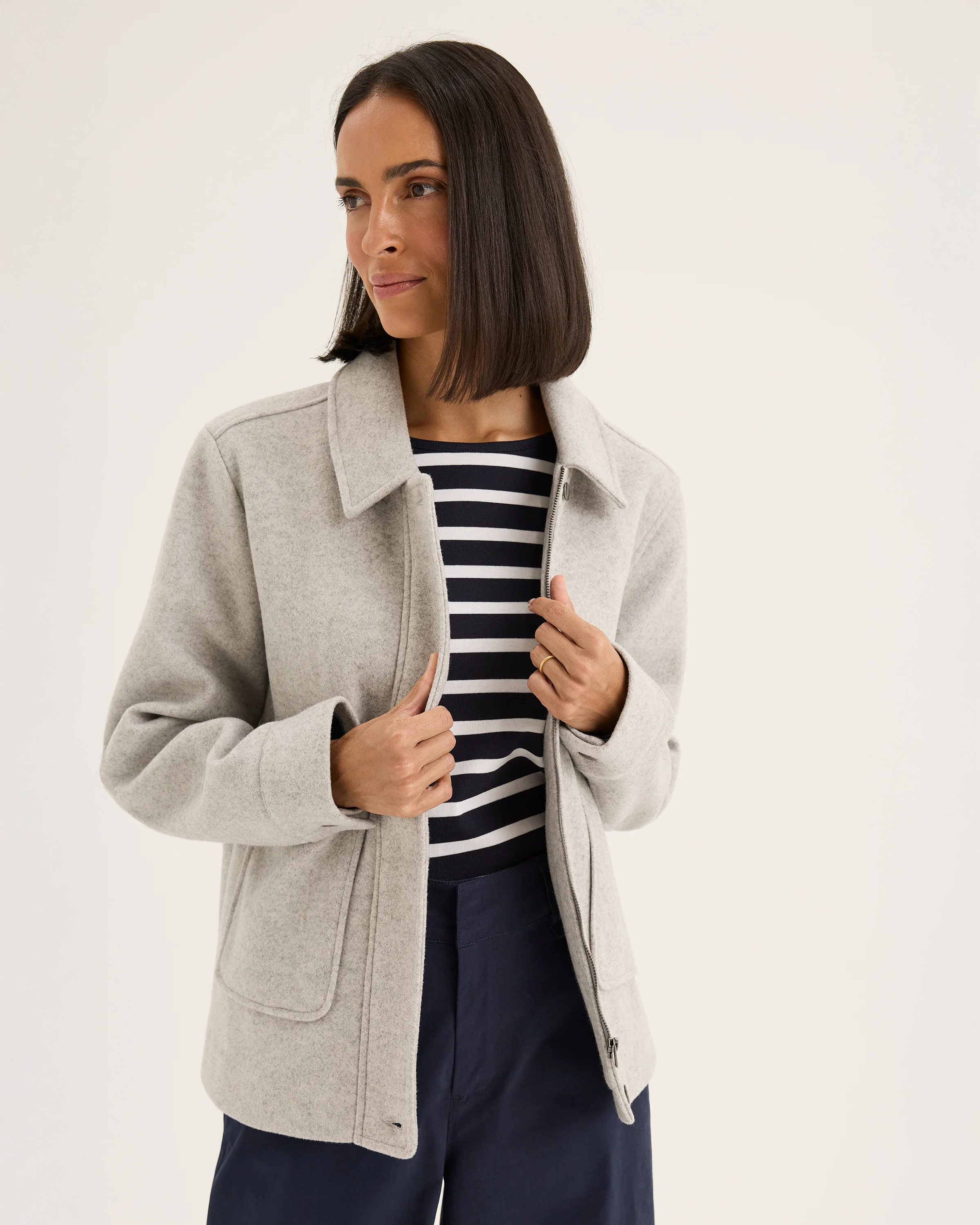 Yarra Trail Accent Jacket | Silver Marle