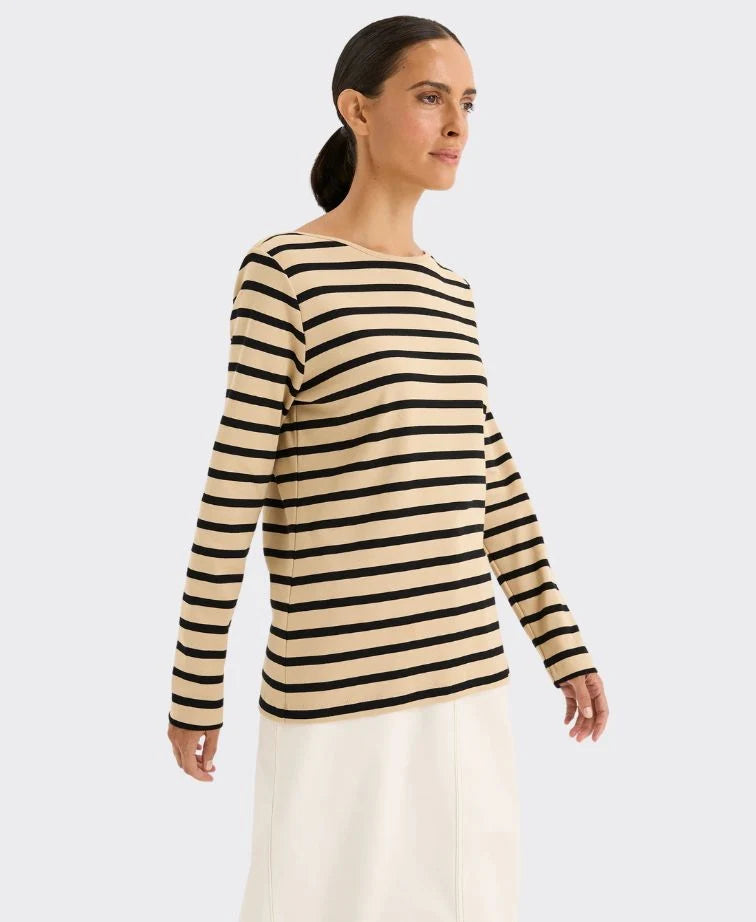 Yarra Trail Boardwalk Tee | Camel/Black