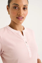 Yarra Trail Mineral Rib Henley | Ice Pink