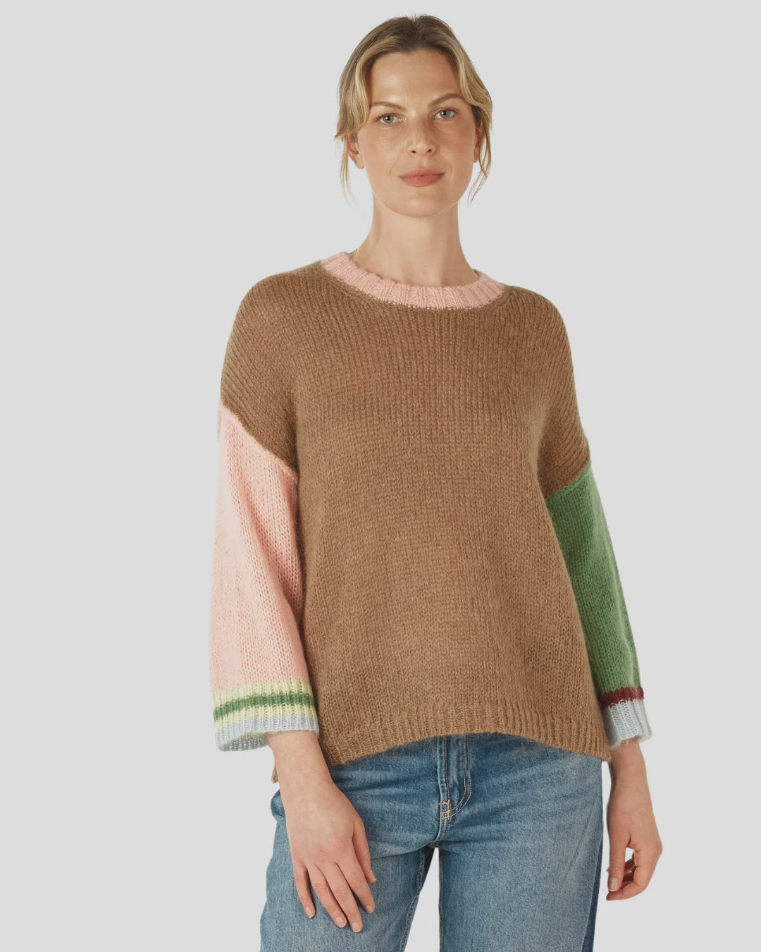 Zaket & Plover Mohair Colour Block | Caramel