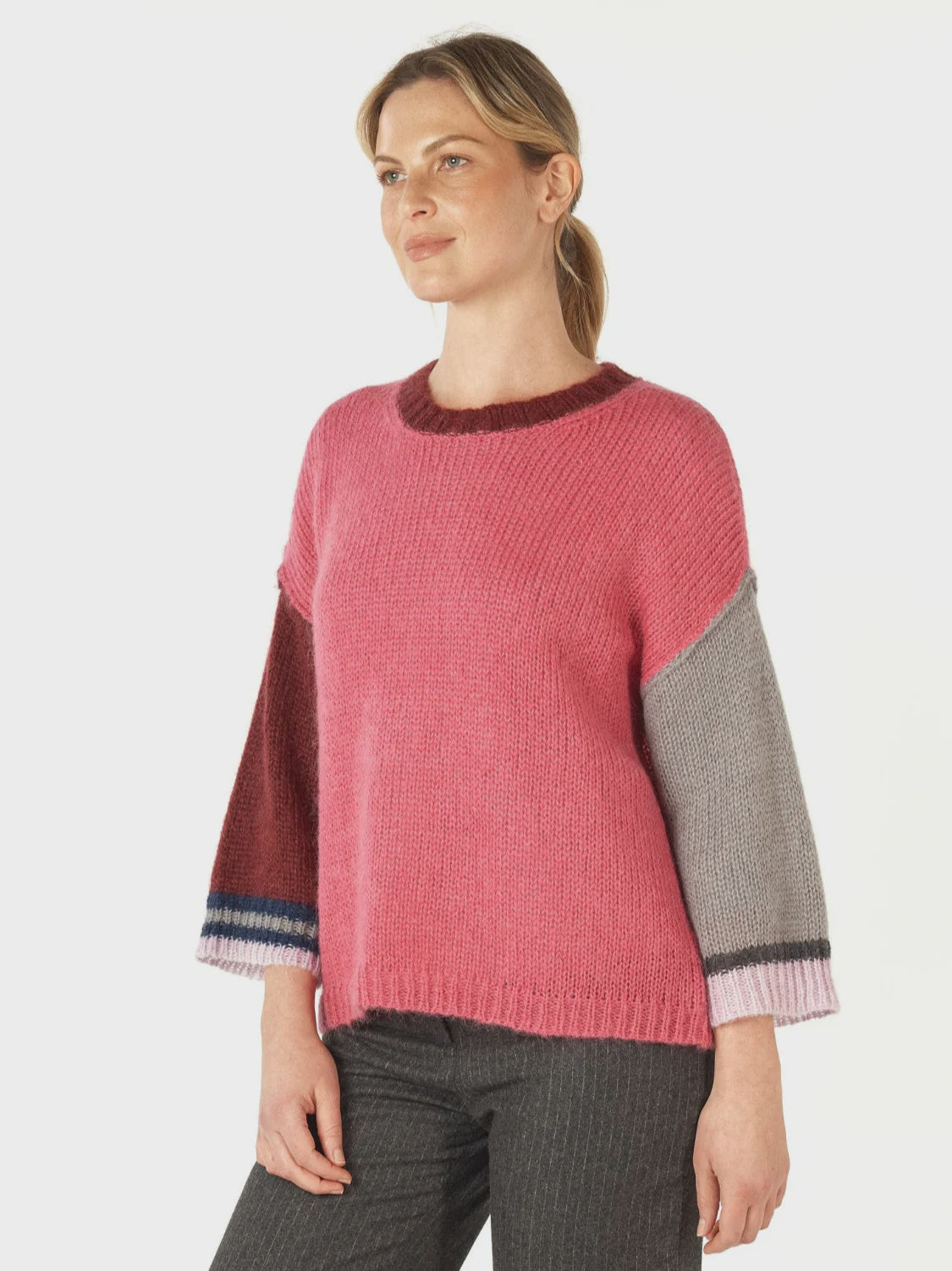Zaket & Plover Mohair Colour Block | Rouge